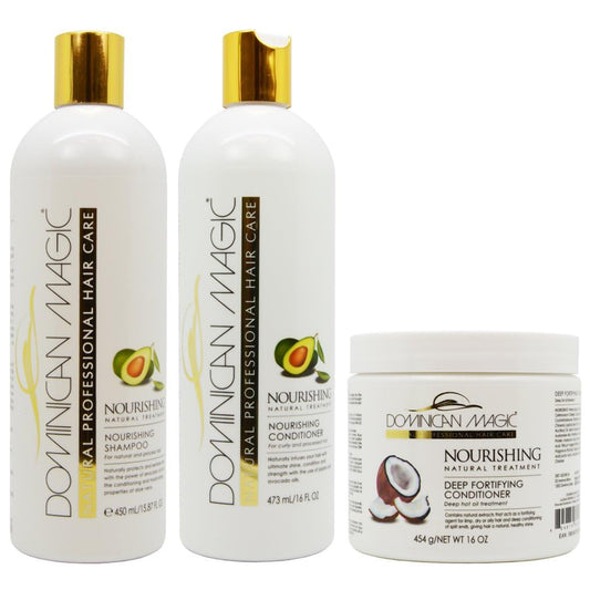 Dominican Magic 3-Step Hair Care Set – Shampoo, Conditioner & Deep Treatment
