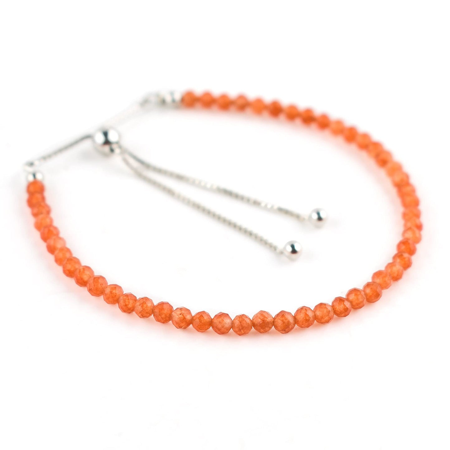 Pulsera bolo de larimar OdrillionGems en plata de ley 925 rodiada, cuentas facetadas azul cielo de 3 mm, cadena ajustable, regalo minimalista hecho a mano para mujer. 