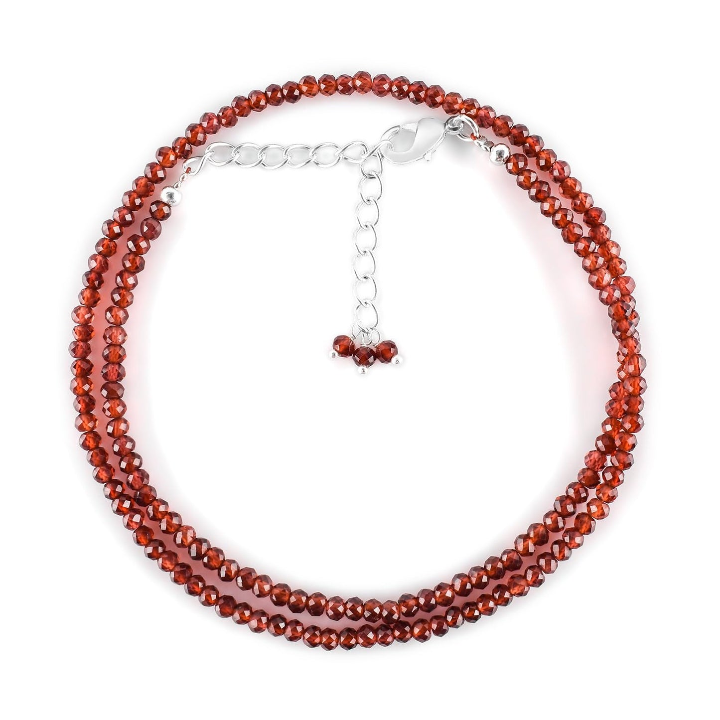 Gargantilla de cuentas de larimar ZEMBIENCE, piedras preciosas naturales facetadas de 3 mm, latón bañado en plata con revestimiento electrolítico, extensor de 40,6 cm + 5 cm, cierre de mosquetón, regalo minimalista.