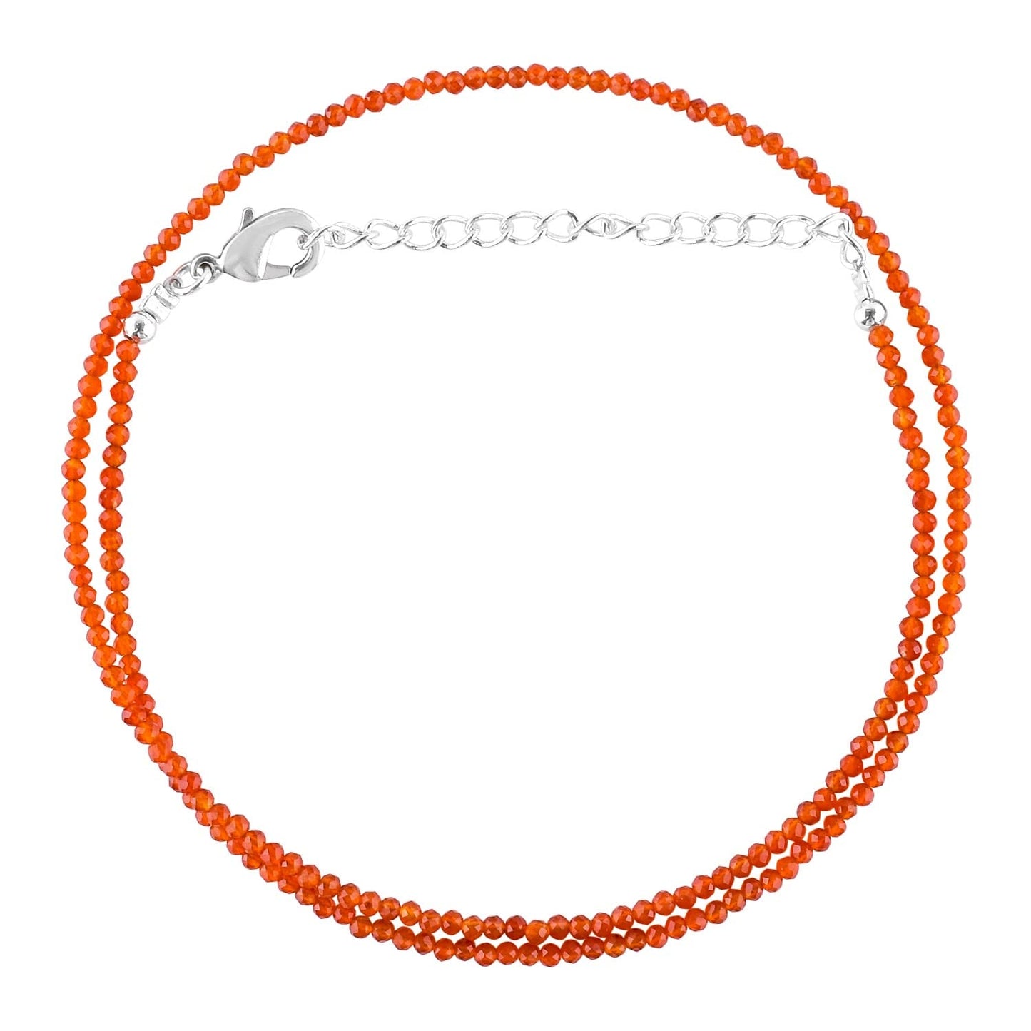 Gargantilla de cuentas de larimar ZEMBIENCE, piedras preciosas naturales facetadas de 3 mm, latón bañado en plata con revestimiento electrolítico, extensor de 40,6 cm + 5 cm, cierre de mosquetón, regalo minimalista.