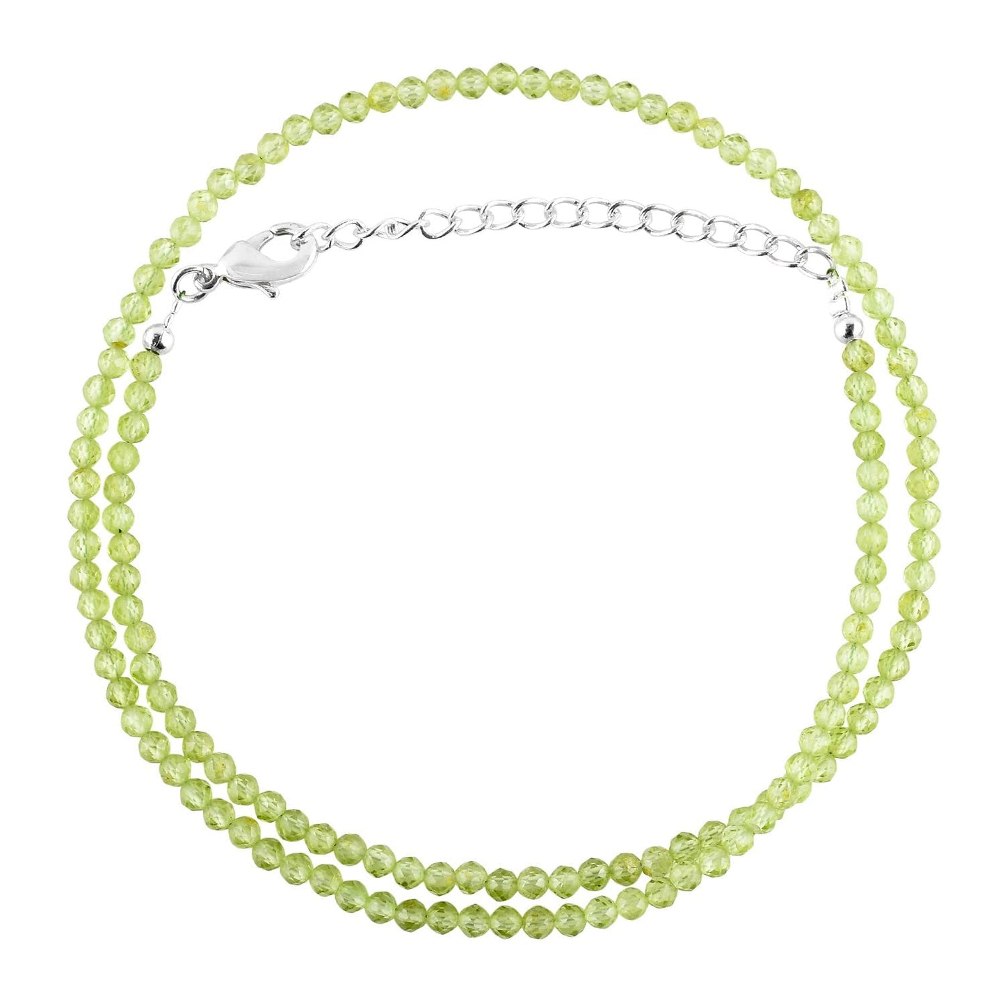 Gargantilla de cuentas de larimar ZEMBIENCE, piedras preciosas naturales facetadas de 3 mm, latón bañado en plata con revestimiento electrolítico, extensor de 40,6 cm + 5 cm, cierre de mosquetón, regalo minimalista.