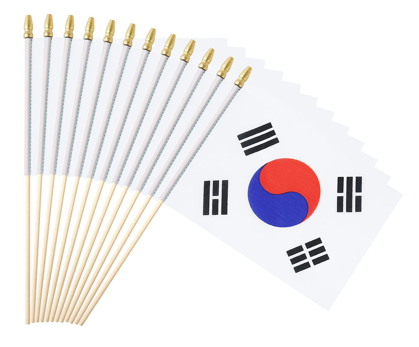 25Pack Small Dominica Flag Handheld Mini Dominican Flag on Stick 5x8 Inch