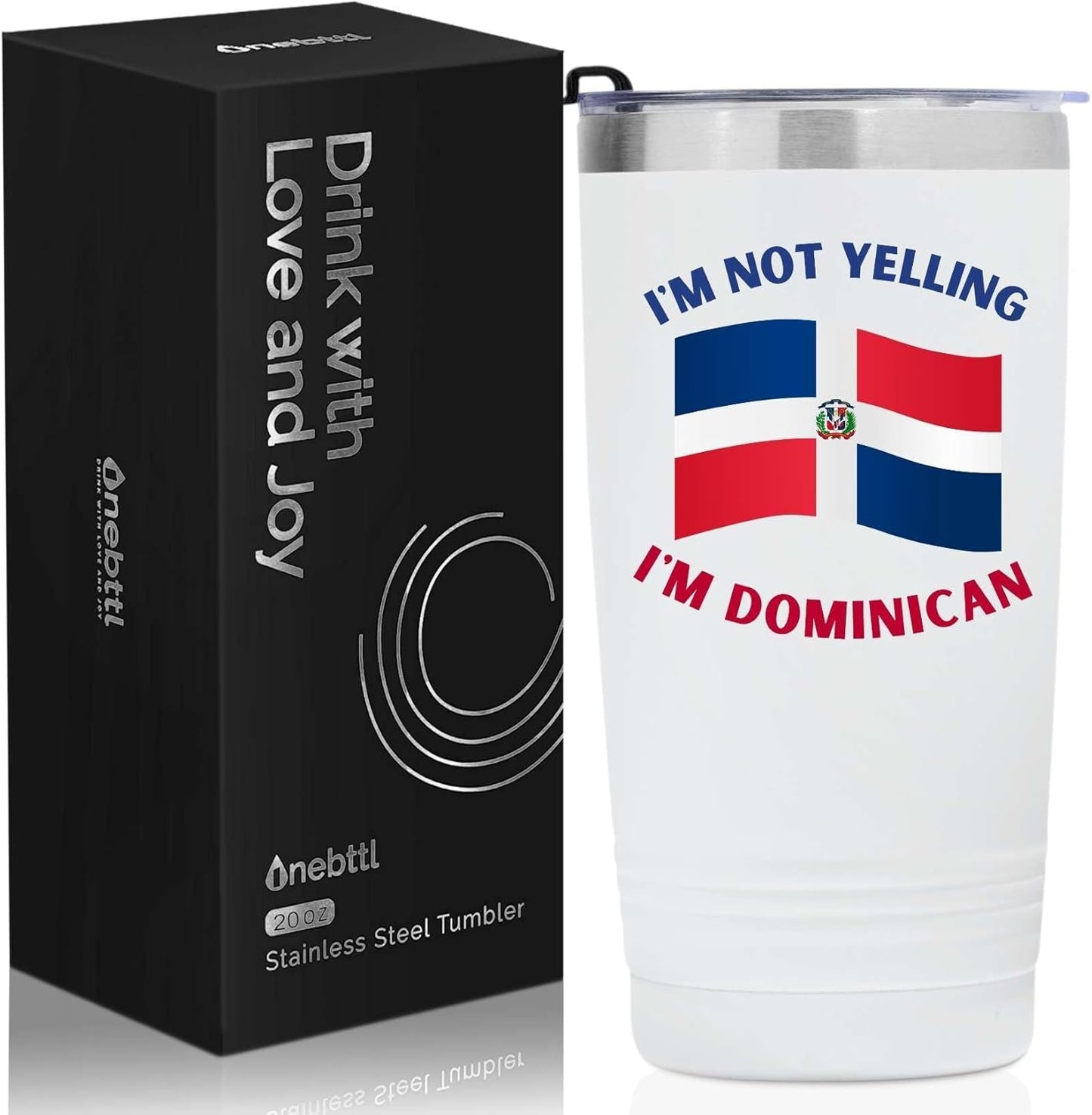 Taza térmica de viaje de República Dominicana de 590 ml: regalo divertido "No estoy gritando". 