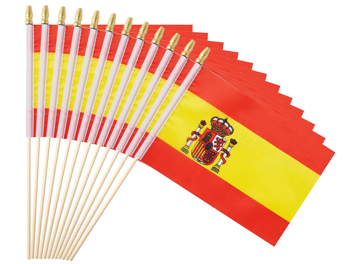 25Pack Small Dominica Flag Handheld Mini Dominican Flag on Stick 5x8 Inch