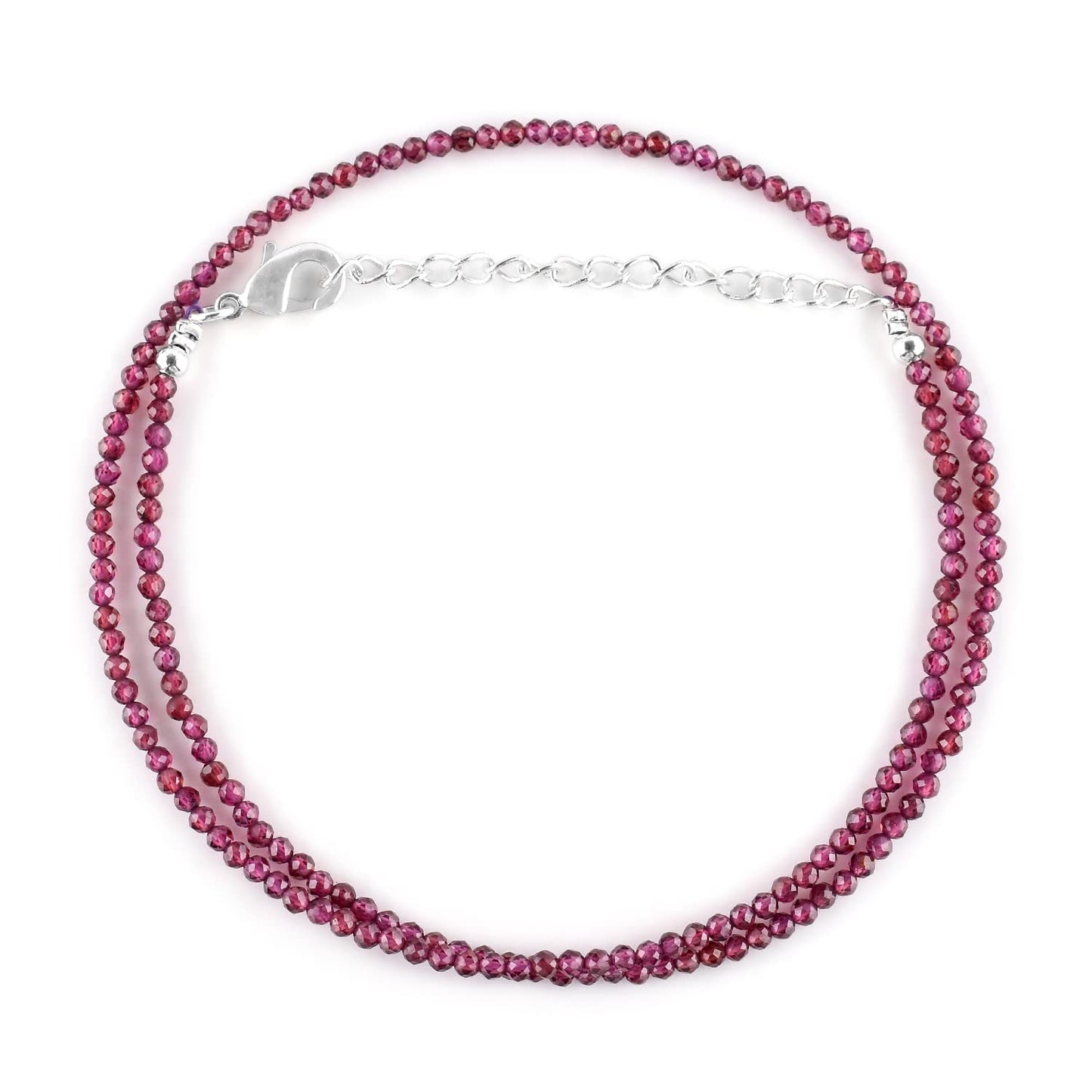 Gargantilla de cuentas de larimar ZEMBIENCE, piedras preciosas naturales facetadas de 3 mm, latón bañado en plata con revestimiento electrolítico, extensor de 40,6 cm + 5 cm, cierre de mosquetón, regalo minimalista.