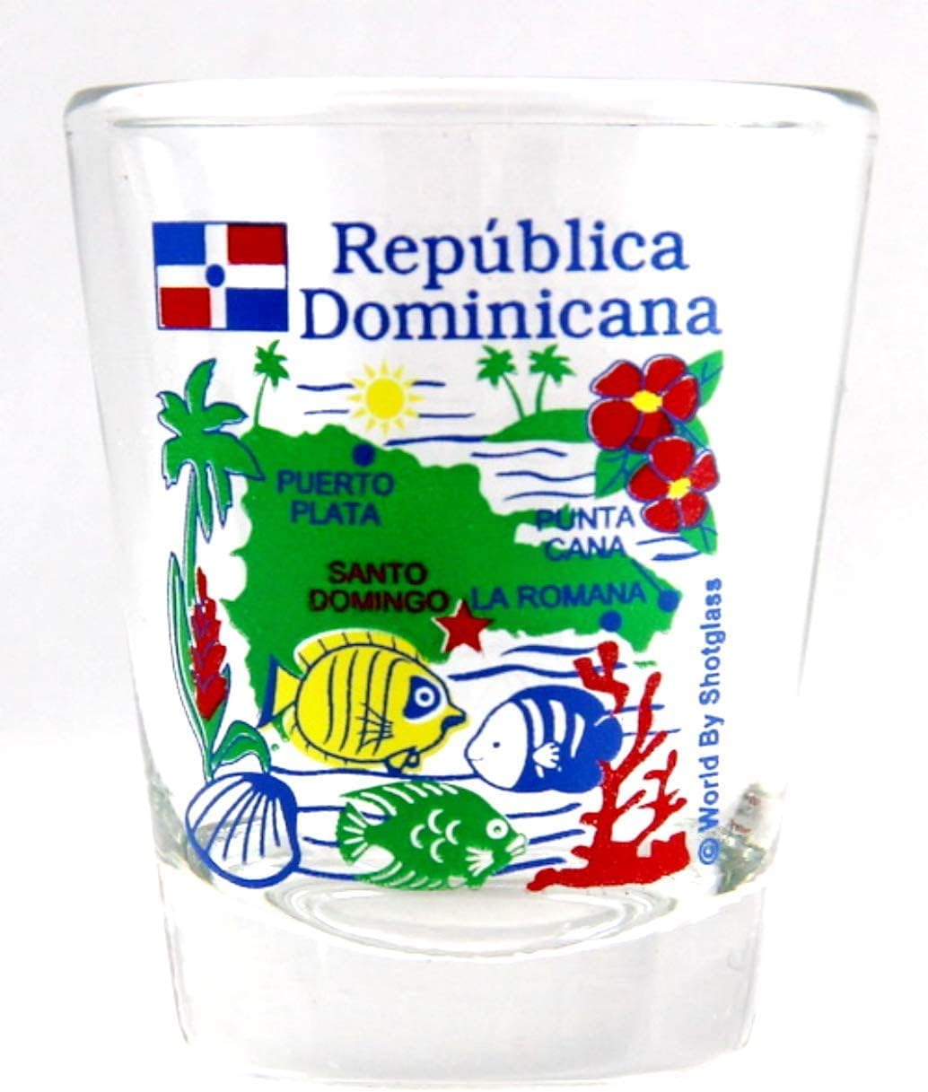Juego de vasos de chupito caribeños de República Dominicana (juego de 2) 