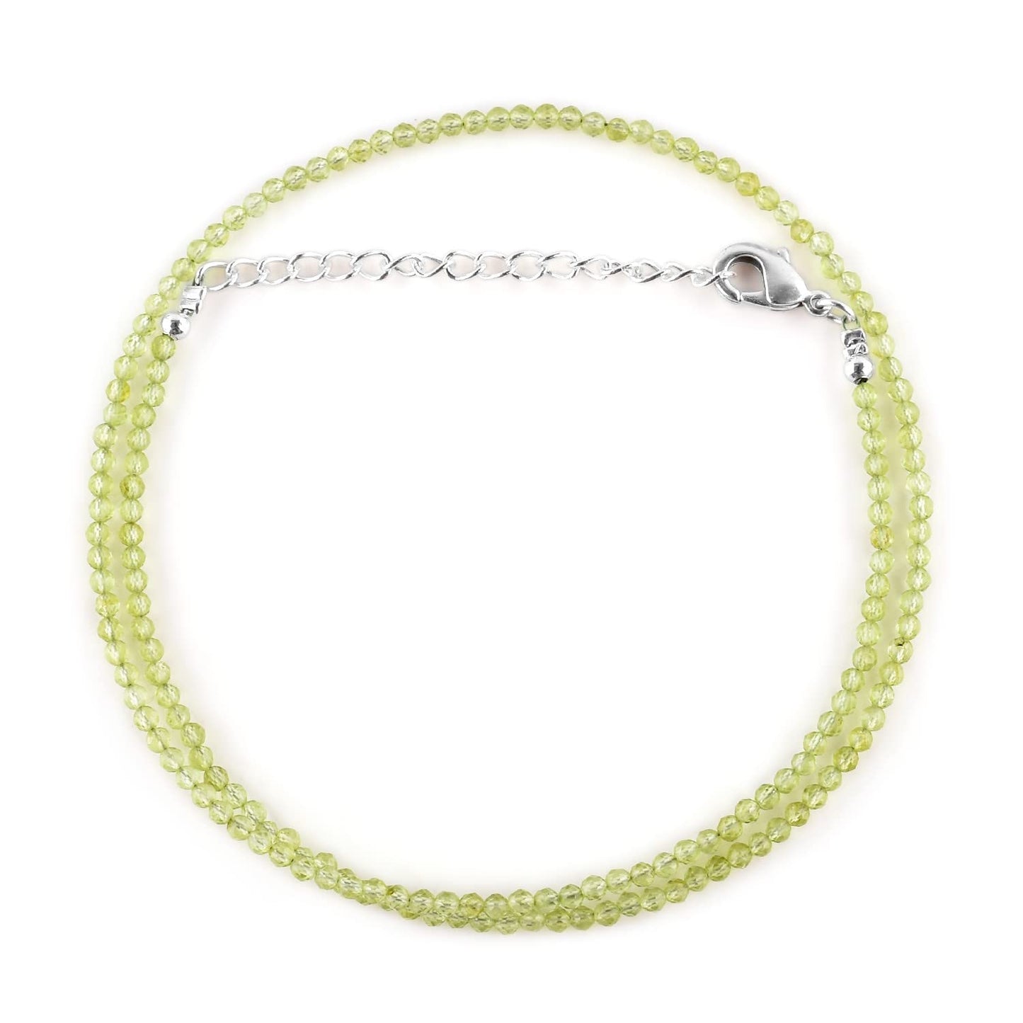 Gargantilla de cuentas de larimar ZEMBIENCE, piedras preciosas naturales facetadas de 3 mm, latón bañado en plata con revestimiento electrolítico, extensor de 40,6 cm + 5 cm, cierre de mosquetón, regalo minimalista.