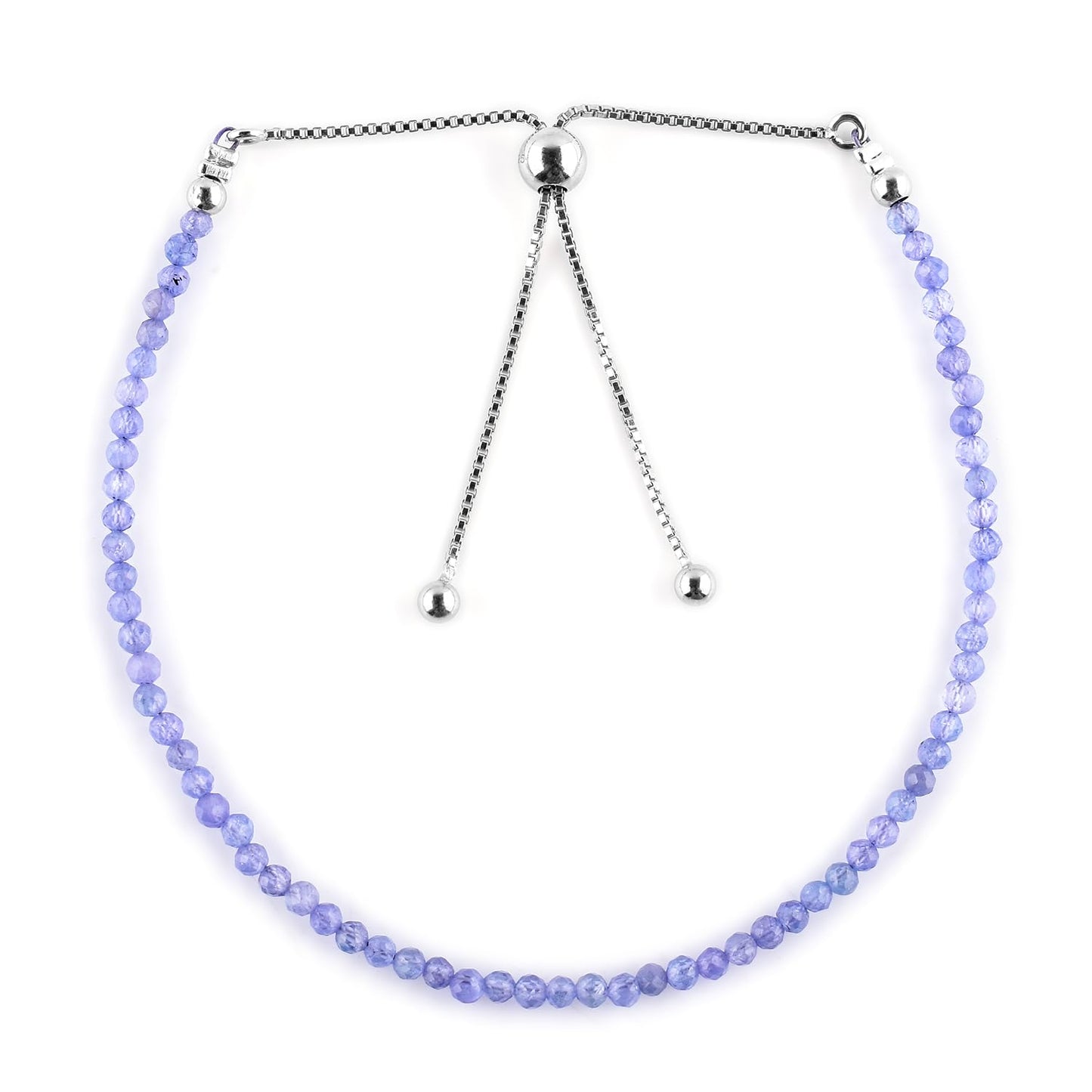 Pulsera bolo de larimar OdrillionGems en plata de ley 925 rodiada, cuentas facetadas azul cielo de 3 mm, cadena ajustable, regalo minimalista hecho a mano para mujer. 