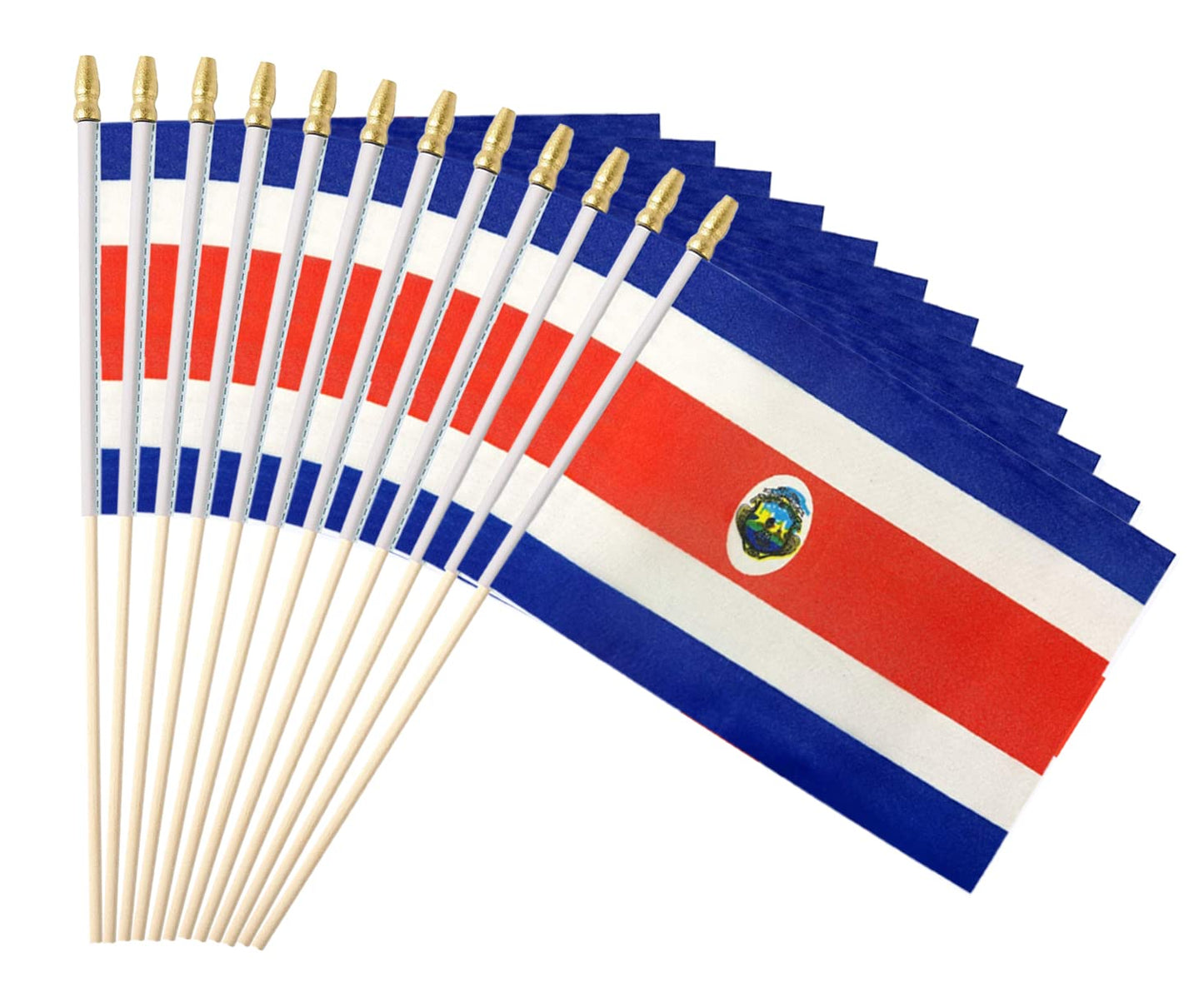 25Pack Small Dominica Flag Handheld Mini Dominican Flag on Stick 5x8 Inch