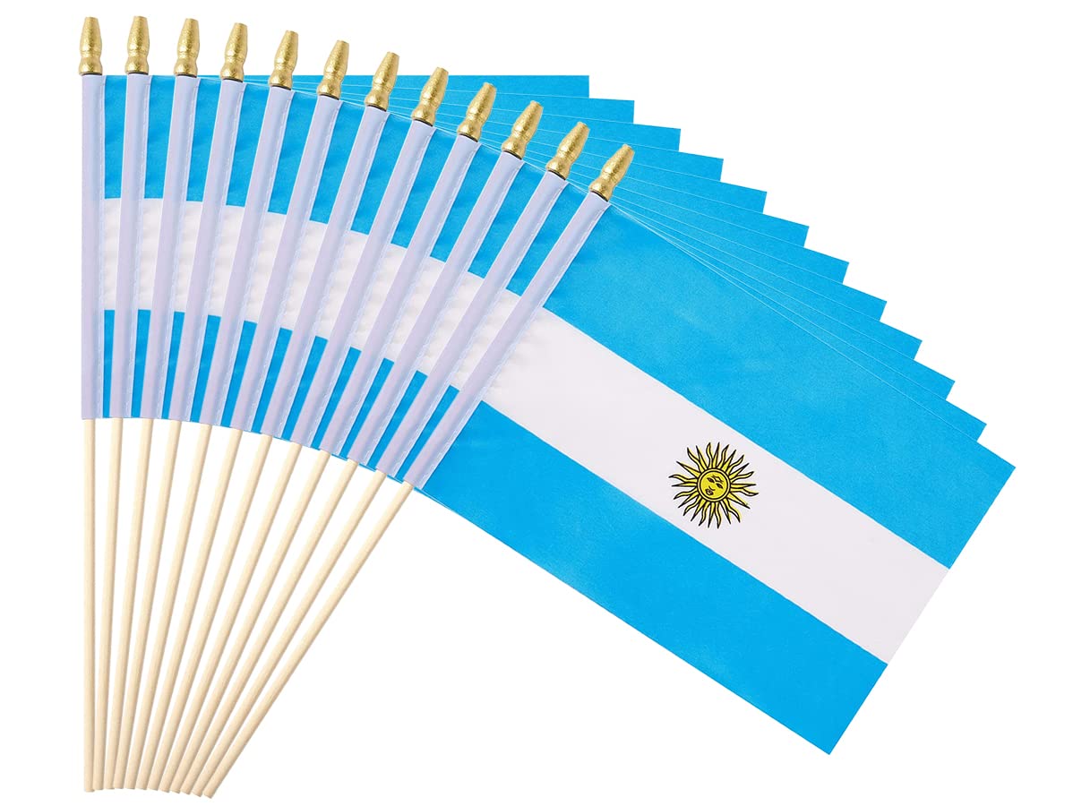 25Pack Small Dominica Flag Handheld Mini Dominican Flag on Stick 5x8 Inch