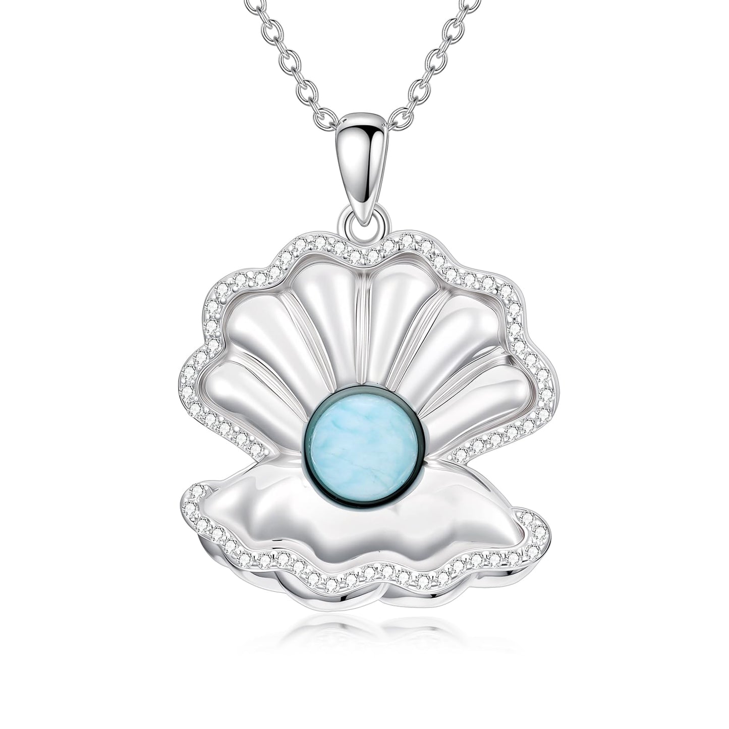 Collar con colgante de larimar de tortuga marina de OCJ, plata de ley 925, 45 cm + extensión de 5 cm. Joya playera inspirada en el océano, regalo para mujer. 