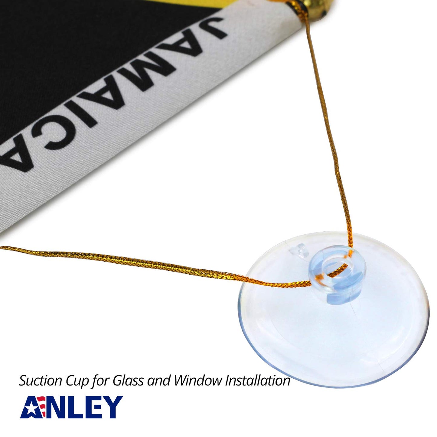 Bandera de República Dominicana para colgar en el coche (10 x 15 cm) – Decoración con flecos para ventanas y espejos 