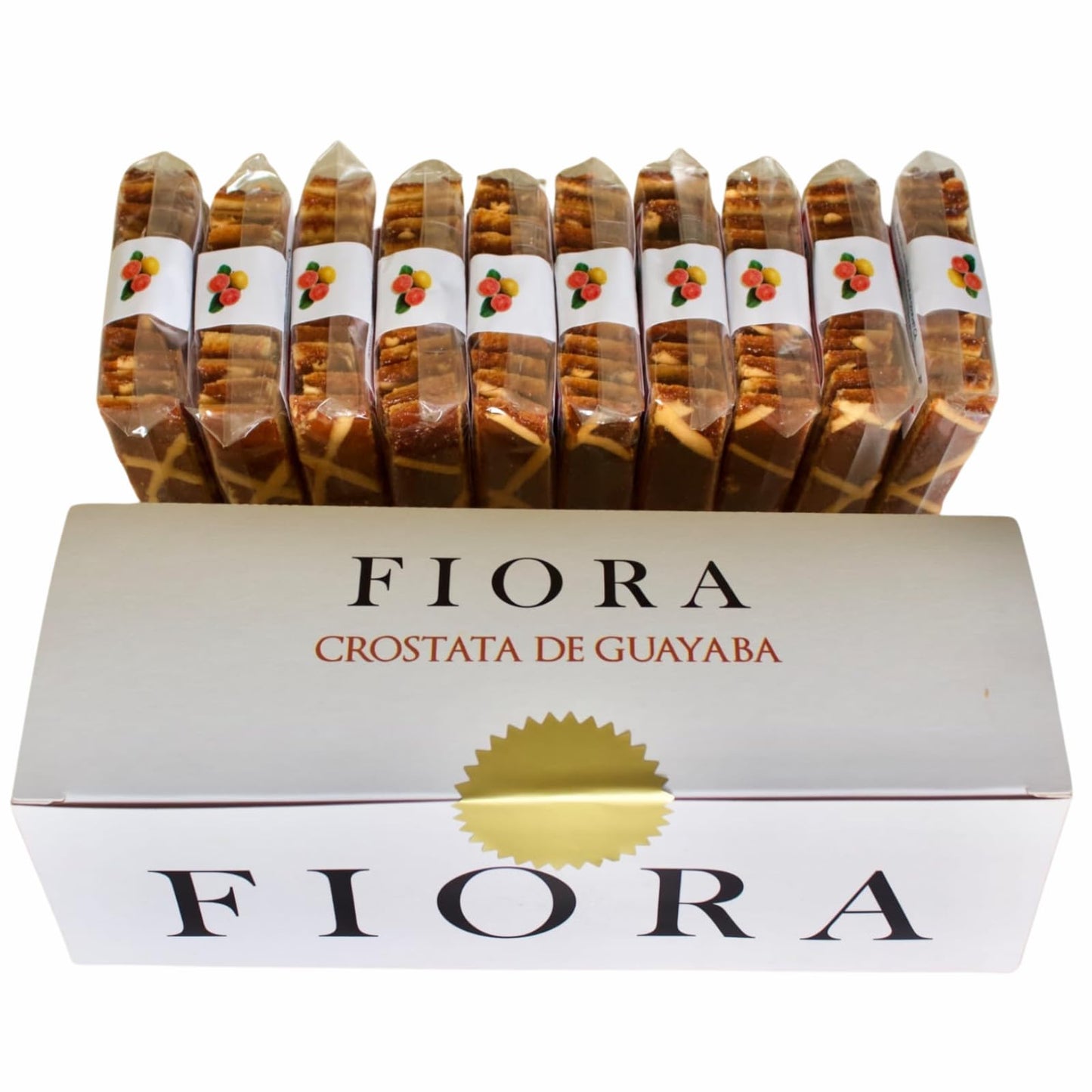 Crostata crujiente de guayaba Fiora (pastel crujiente dulce cubierto de caramelo de guayaba caribeño) 70 g (3 paquetes individuales) 