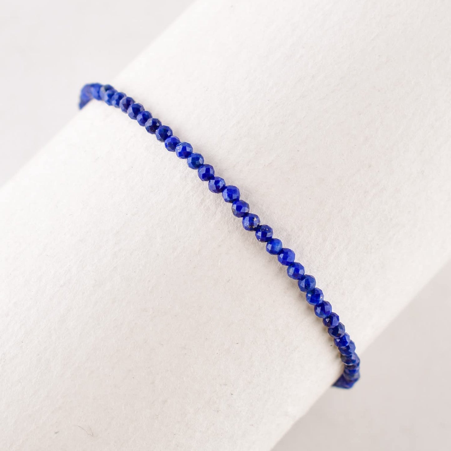 Pulsera bolo de larimar OdrillionGems en plata de ley 925 rodiada, cuentas facetadas azul cielo de 3 mm, cadena ajustable, regalo minimalista hecho a mano para mujer. 