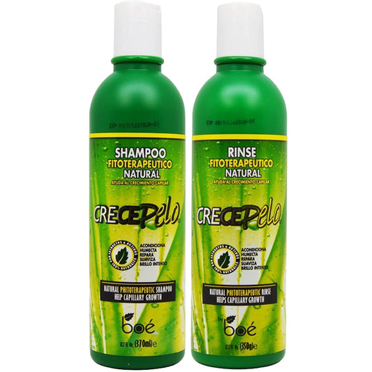 Crece Pelo Natural Hair Growth Duo – Shampoo & Rinse Set (12.5 oz each)