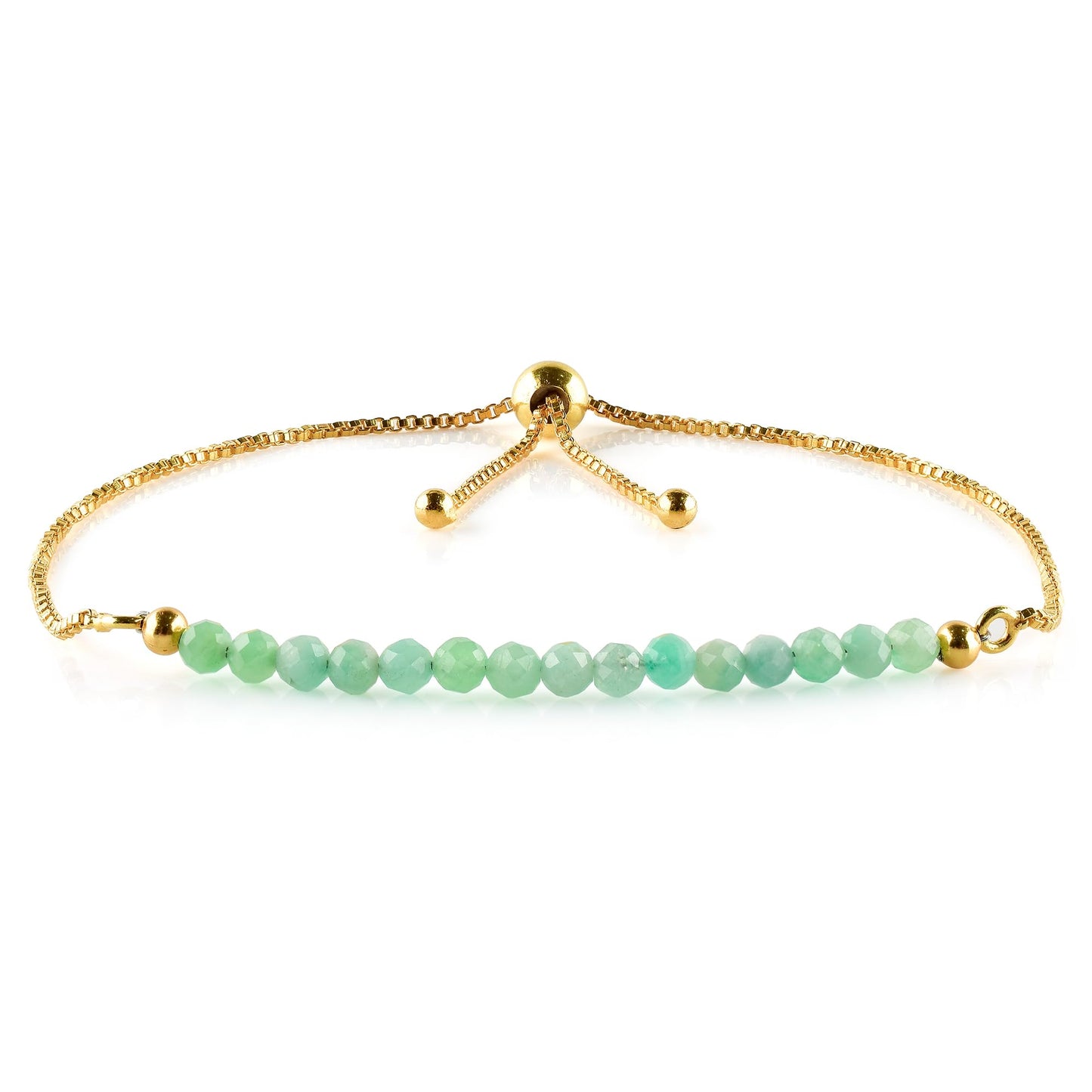 InfinityGemsArt Larimar Slider Bracelet, 14K Gold-Plated Brass, 3mm Faceted Micro Beads, Adjustable 6–9”, Dainty Birthstone Jewelry Gift for Women