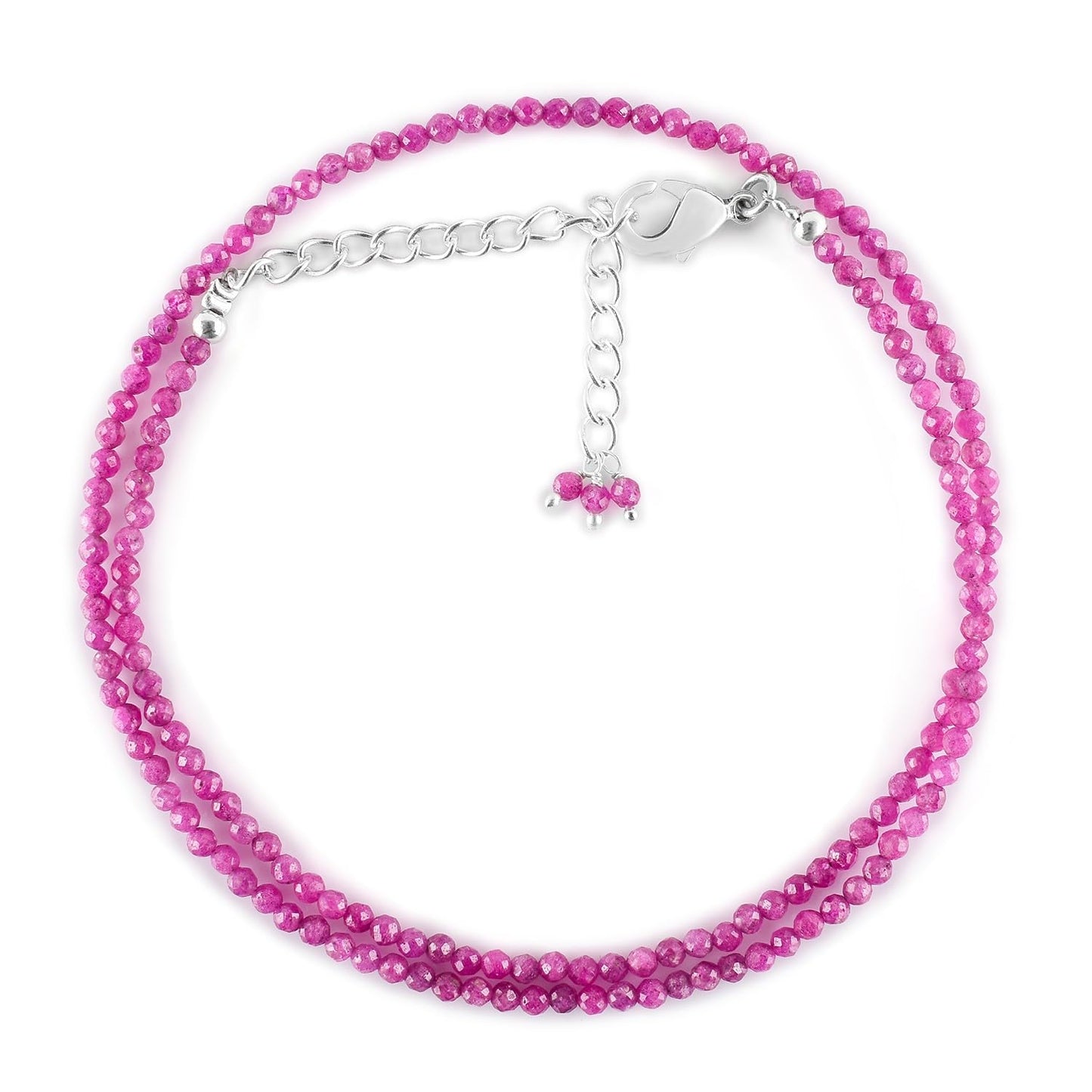 Gargantilla de cuentas de larimar ZEMBIENCE, piedras preciosas naturales facetadas de 3 mm, latón bañado en plata con revestimiento electrolítico, extensor de 40,6 cm + 5 cm, cierre de mosquetón, regalo minimalista.