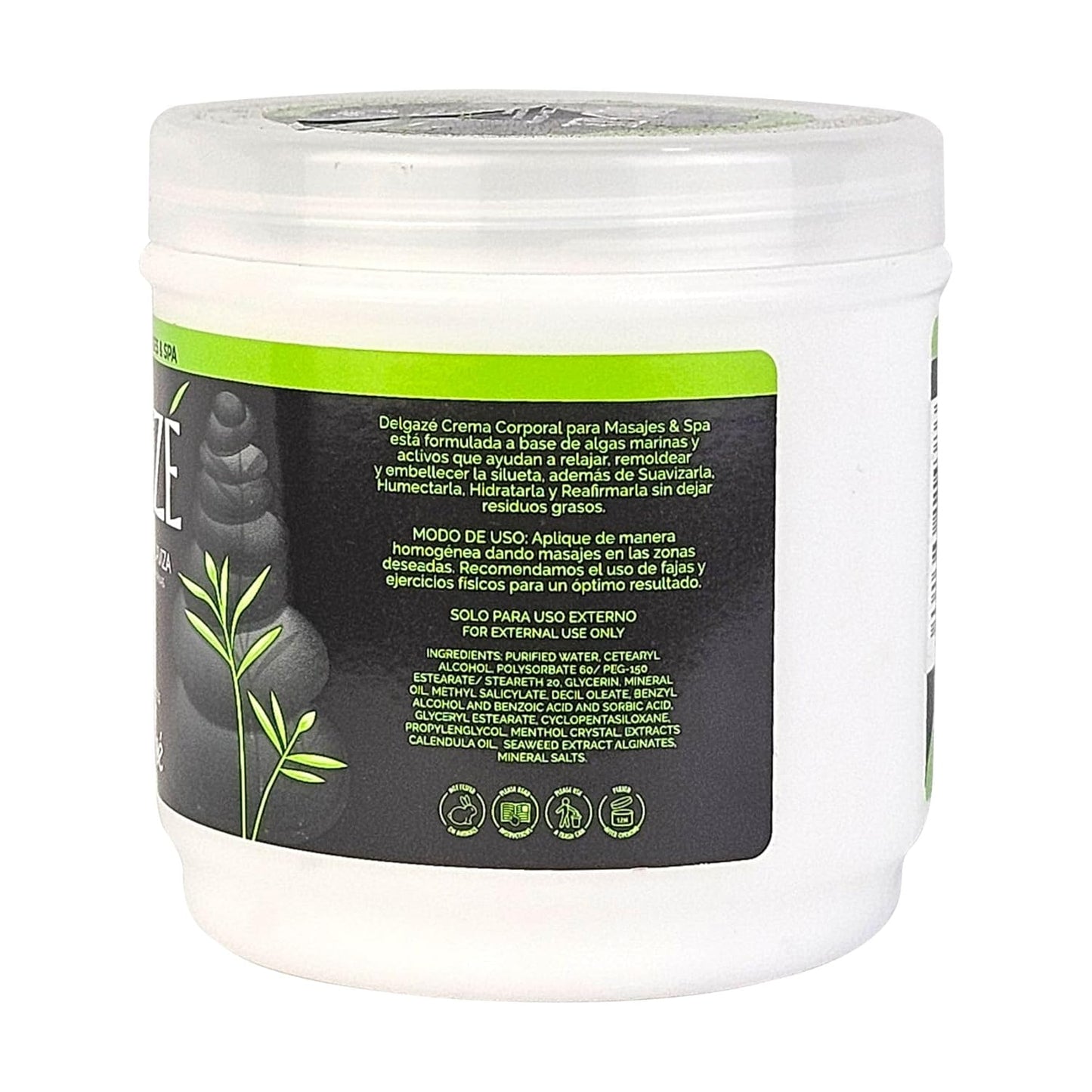 Delgazé Thermoactive Massage Cream with Seaweed – Firming & Hydrating Body Cream 16 oz