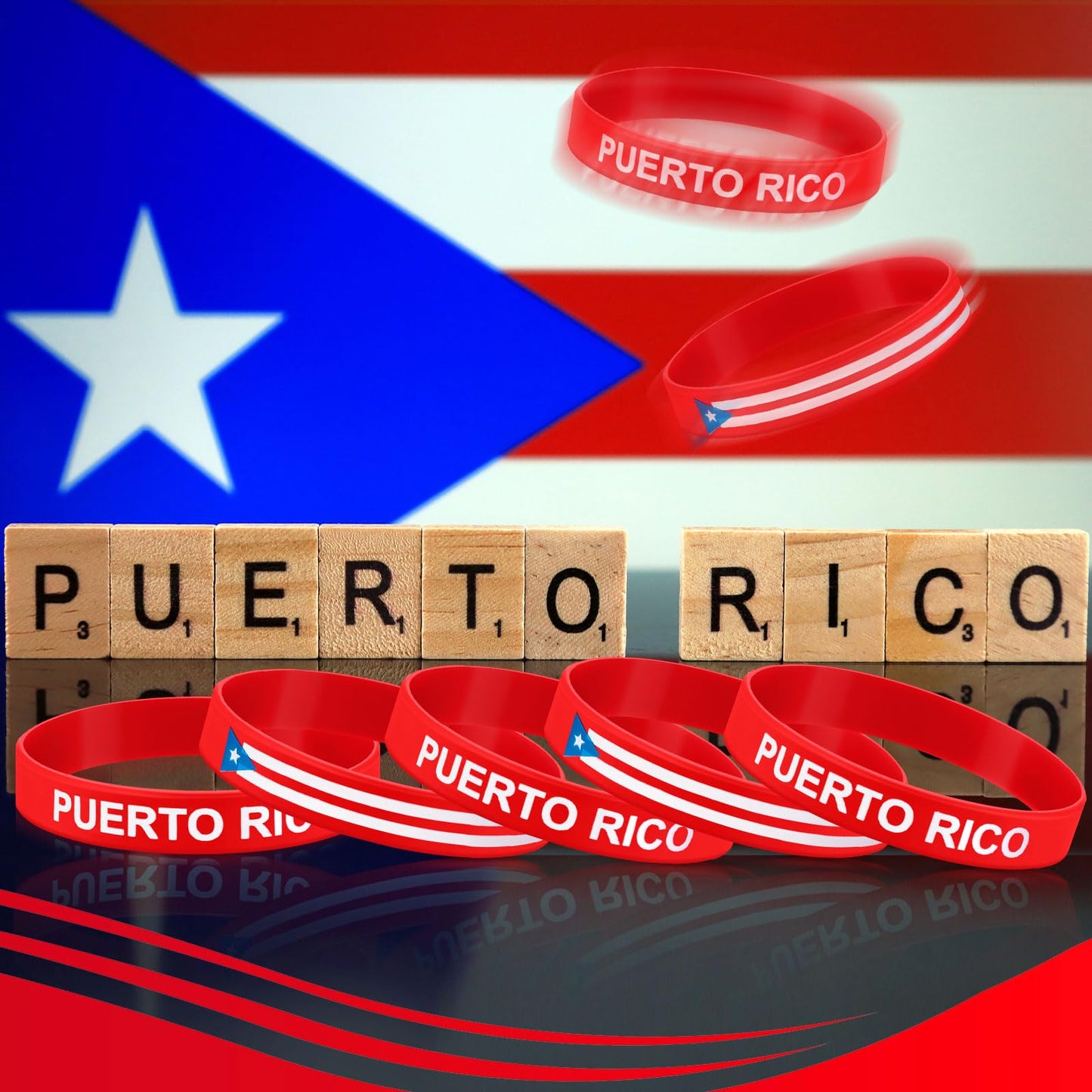 Pulseras de silicona de República Dominicana – 60 pulseras para regalos de fiesta 