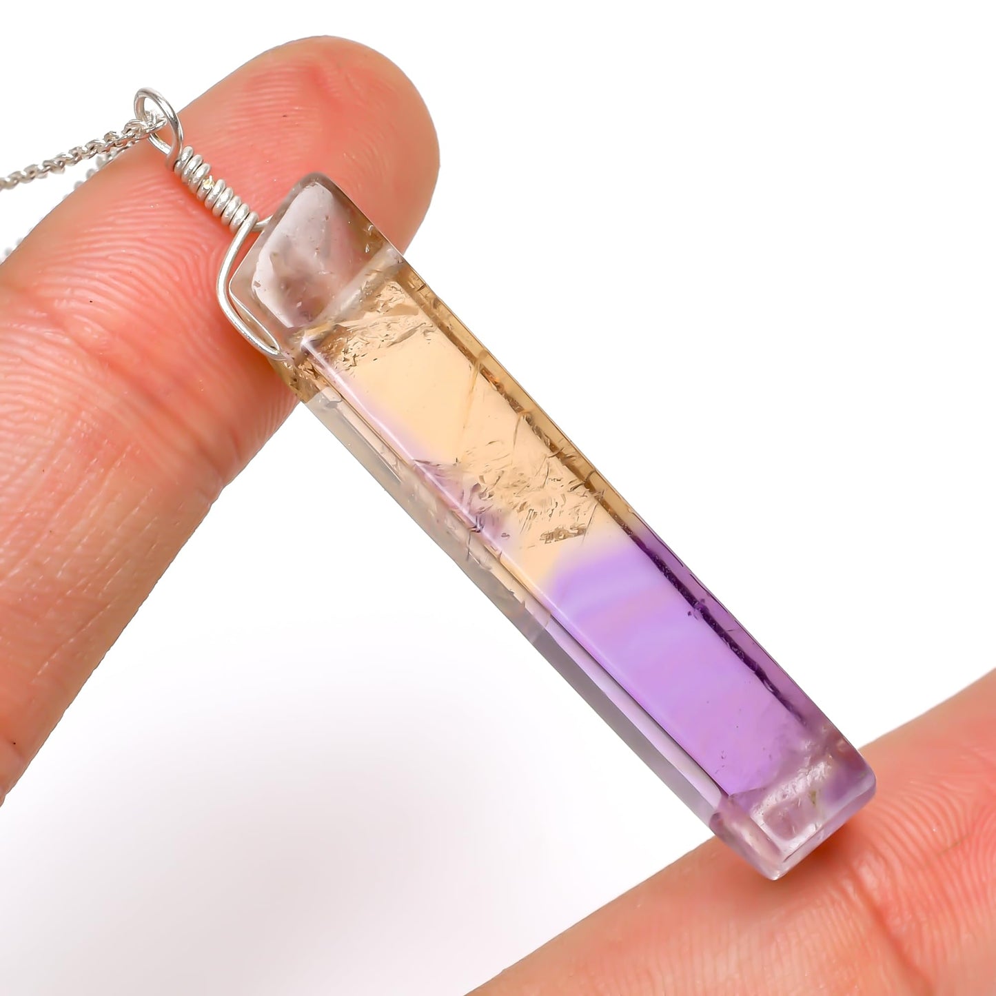 Collar con colgante ovalado de larimar dominicano YASHEE AA+, latón plateado, extensión de 40,6 cm + 5 cm, cabujón pulido de 18-25 mm, regalo diario para mujer. 