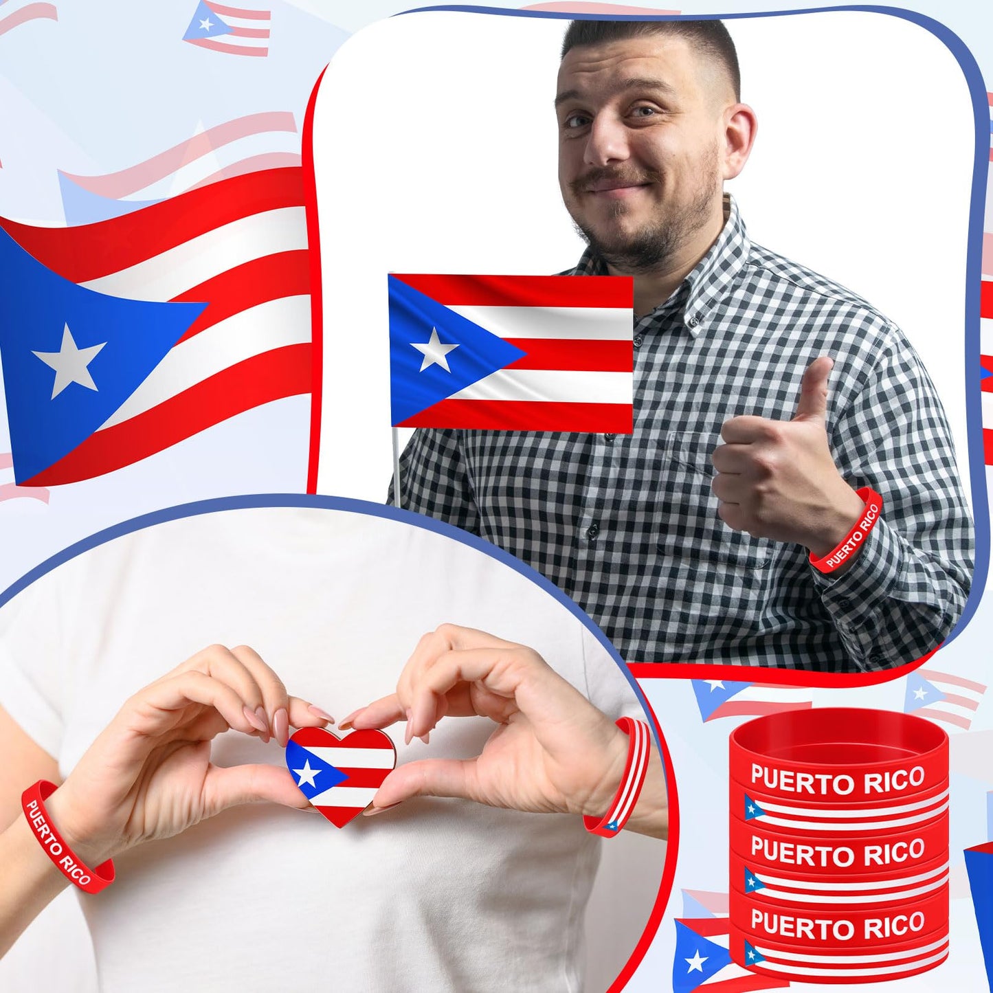 Pulseras de silicona de República Dominicana – 60 pulseras para regalos de fiesta 