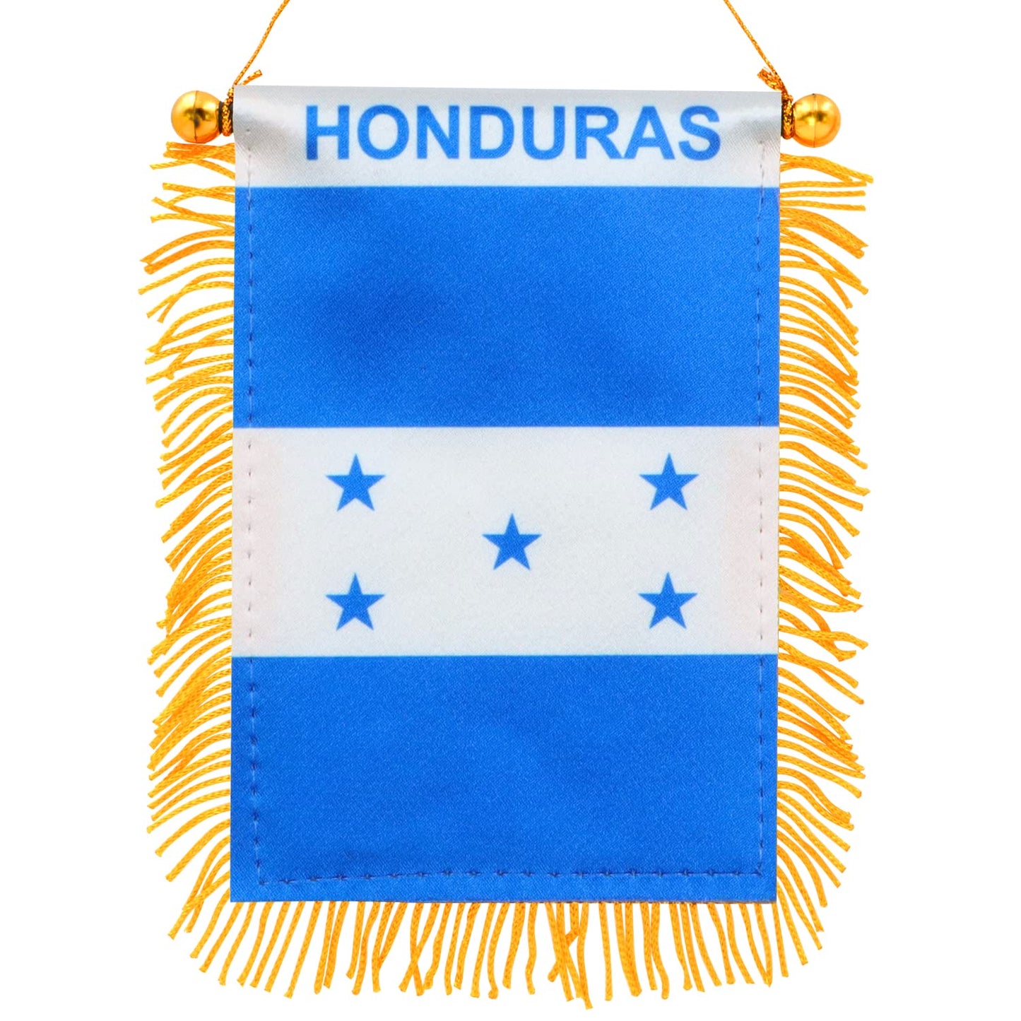 Bandera de República Dominicana para colgar en el coche (10 x 15 cm) – Decoración con flecos para ventanas y espejos 