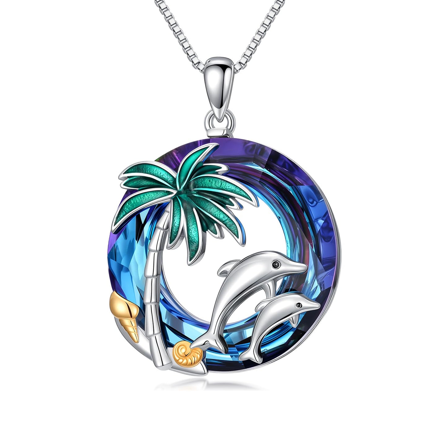 Collar con colgante de larimar de tortuga marina de OCJ, plata de ley 925, 45 cm + extensión de 5 cm. Joya playera inspirada en el océano, regalo para mujer. 