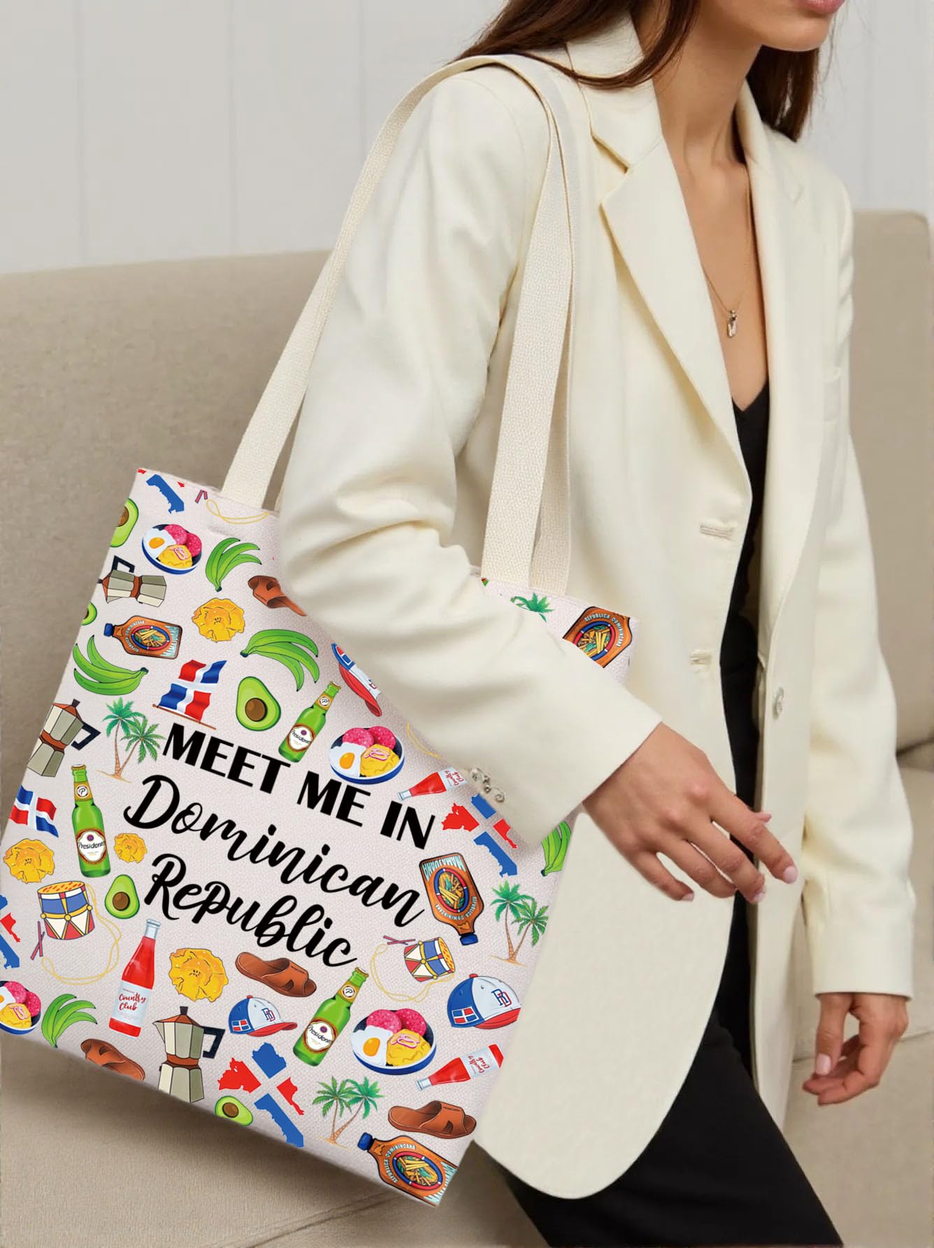 Bolsa de tela KUIYAI para vacaciones en República Dominicana, regalo de viaje a República Dominicana, regalo de recuerdo para escapadas, regalo para amantes de República Dominicana