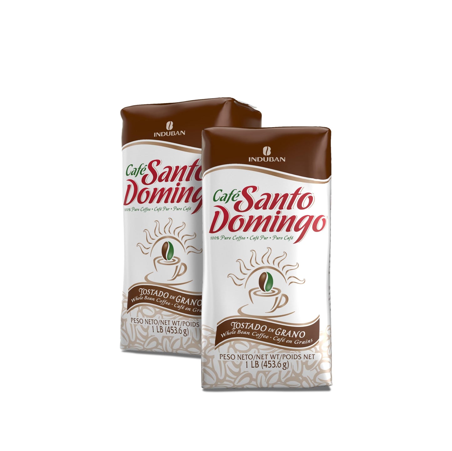 Café Santo Domingo, bolsa de 16 oz, café en grano, tueste medio - Producto de República Dominicana (paquete de 4) 