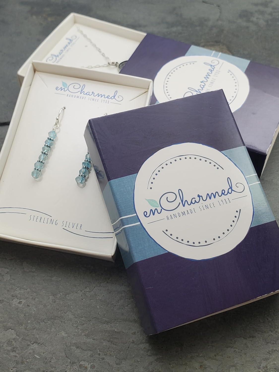 Pendientes colgantes de plata de ley con cuentas de larimar dominicano, piedras preciosas caribeñas hechas a mano, gancho francés, caja de regalo