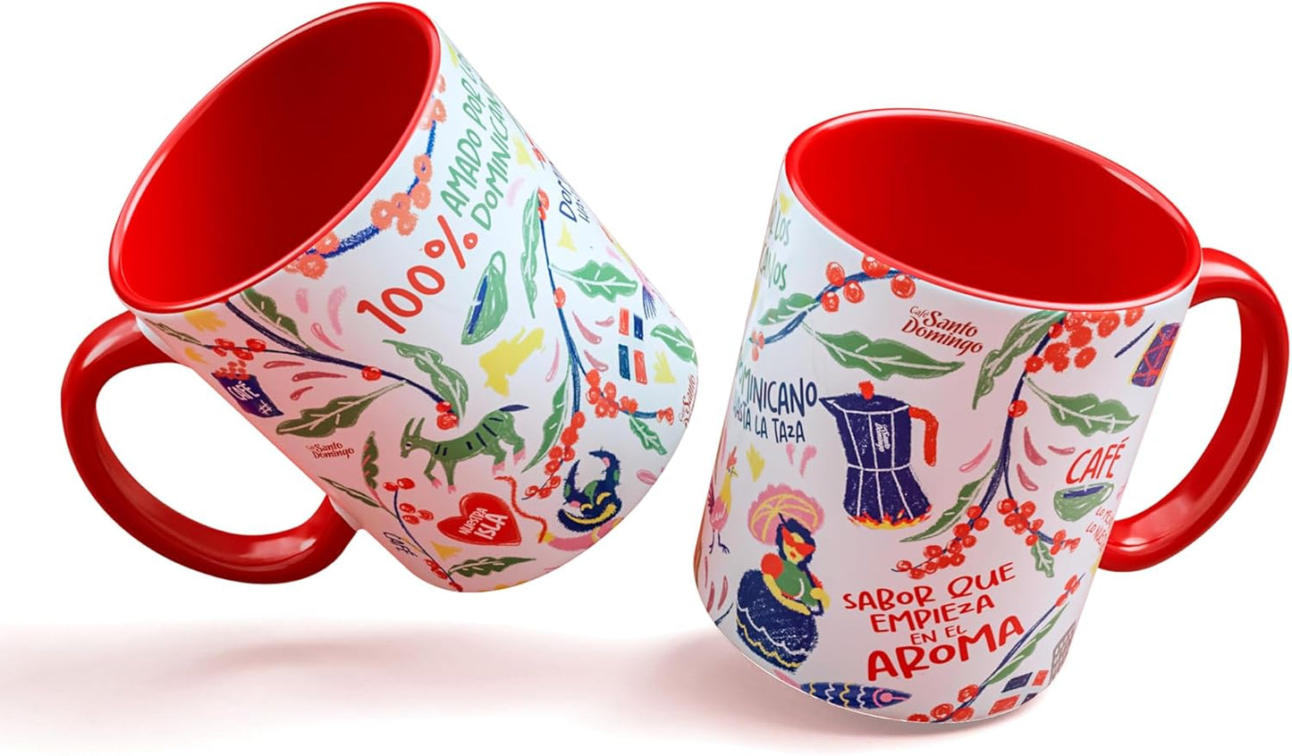 Taza de Café Santo Domingo de edición limitada - 325 ml "Dominicanidad" (Paquete de 1) 