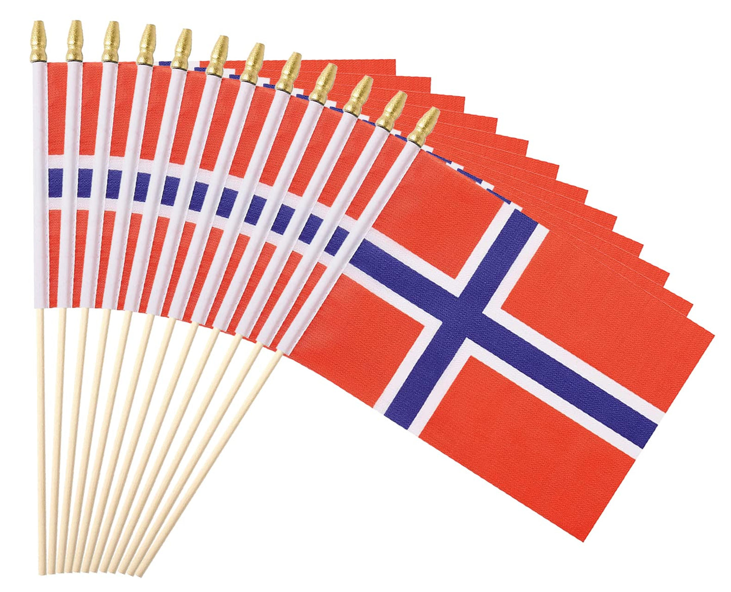 25Pack Small Dominica Flag Handheld Mini Dominican Flag on Stick 5x8 Inch