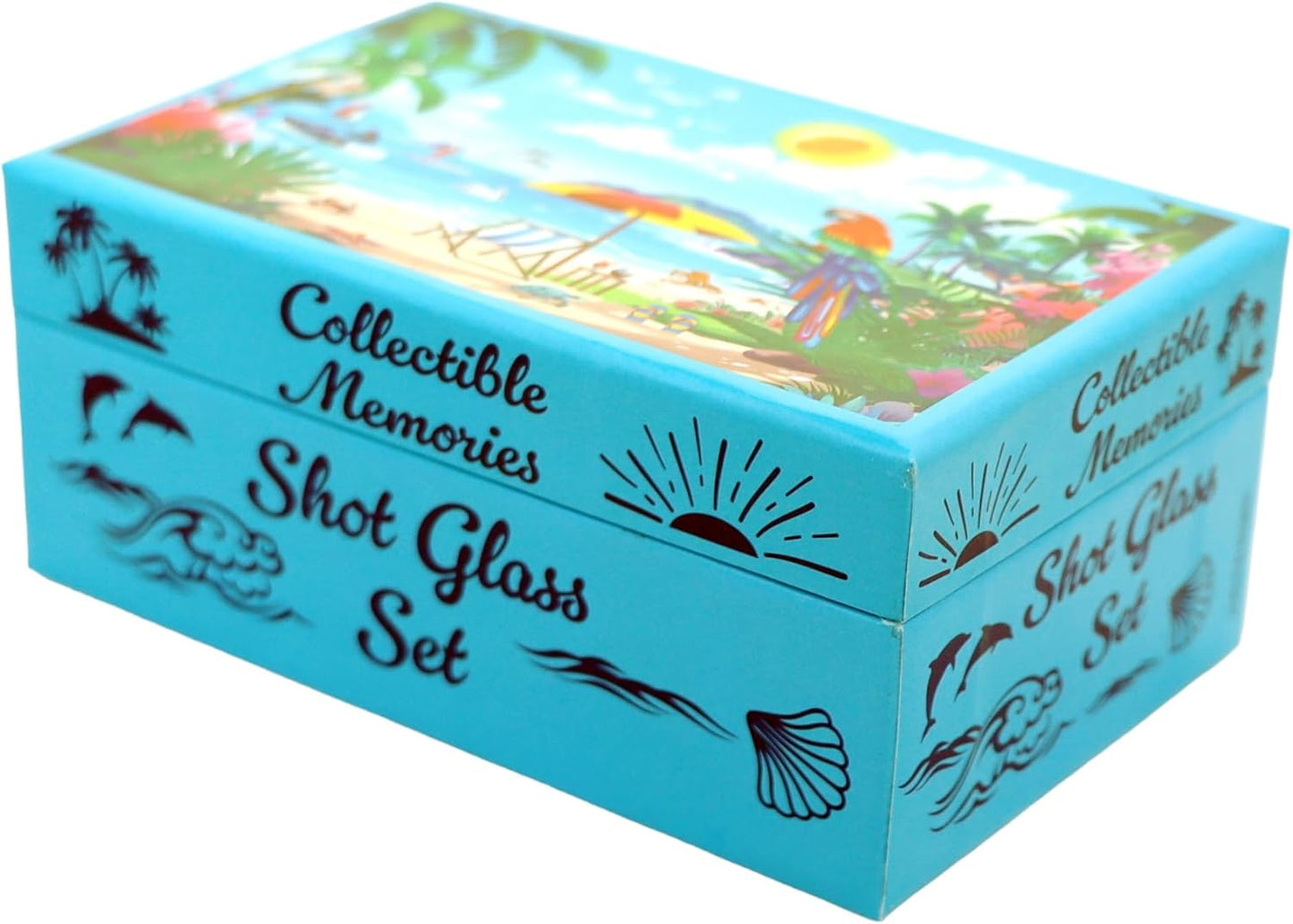 Juego de vasos de chupito caribeños de República Dominicana (juego de 2) 