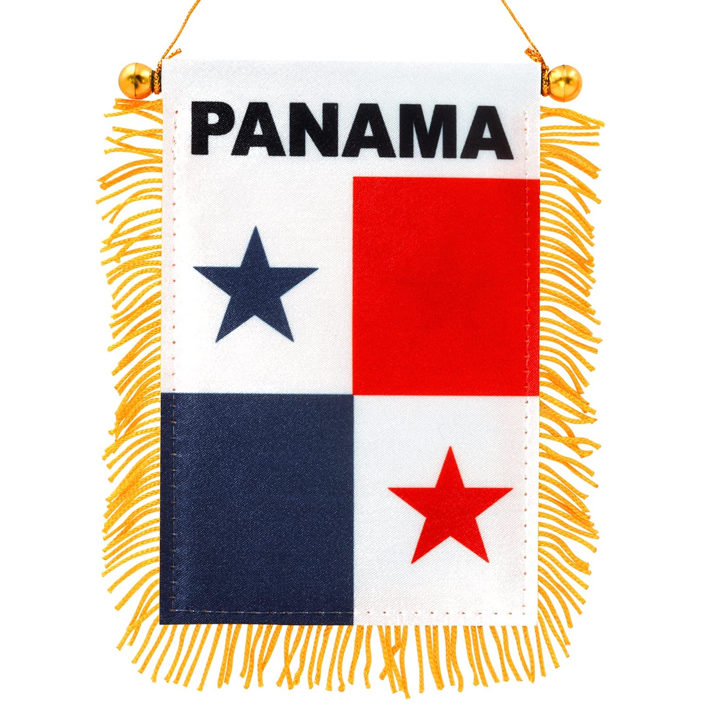 Bandera de República Dominicana para colgar en el coche (10 x 15 cm) – Decoración con flecos para ventanas y espejos 