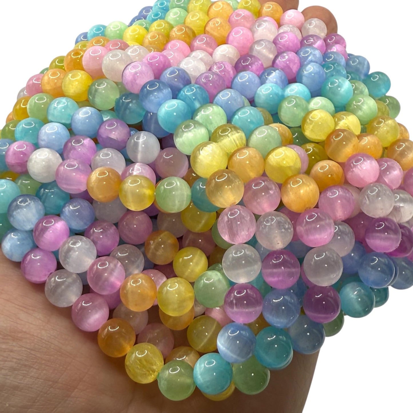 Cuentas sueltas de larimar Barahona de ABCGEMS, 10 mm, redondas y lisas, con inclusiones dendríticas negras, tira de 39 cm, agujero de 1 mm, República Dominicana, suministros para bisutería 