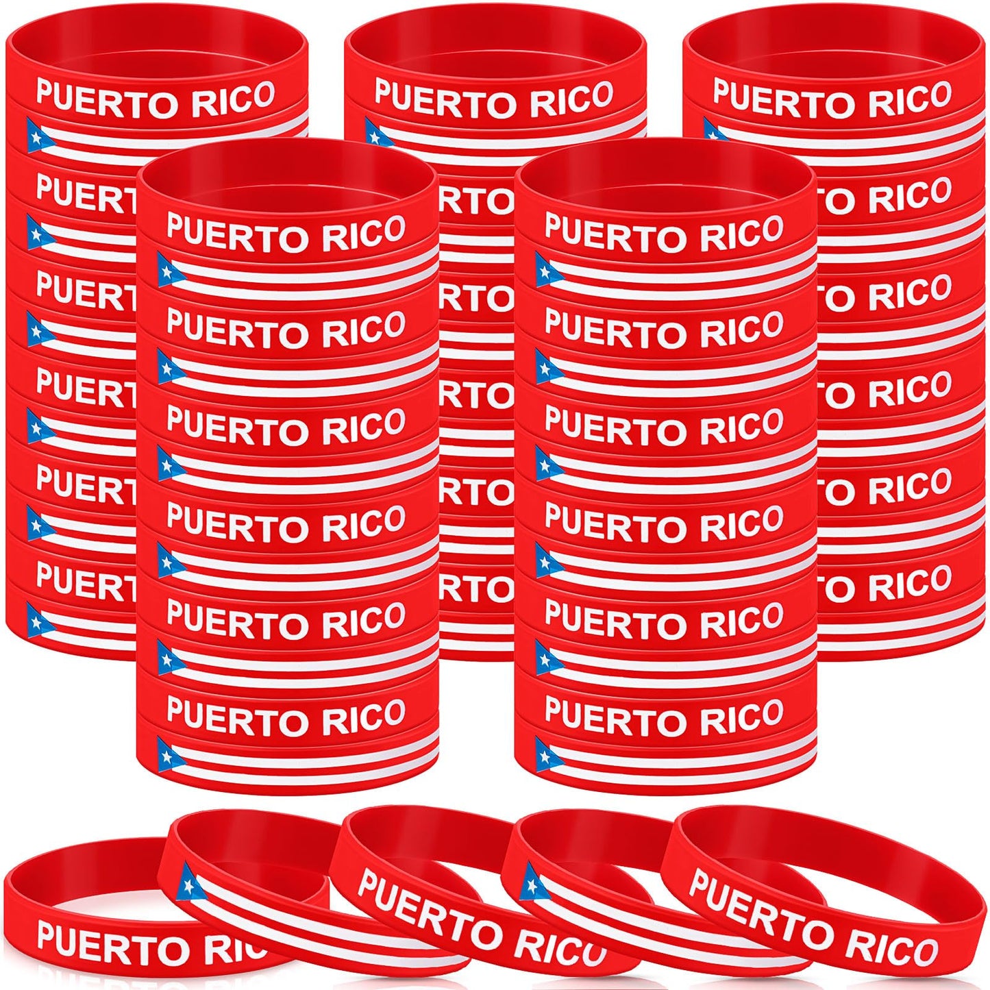 Pulseras de silicona de República Dominicana – 60 pulseras para regalos de fiesta 
