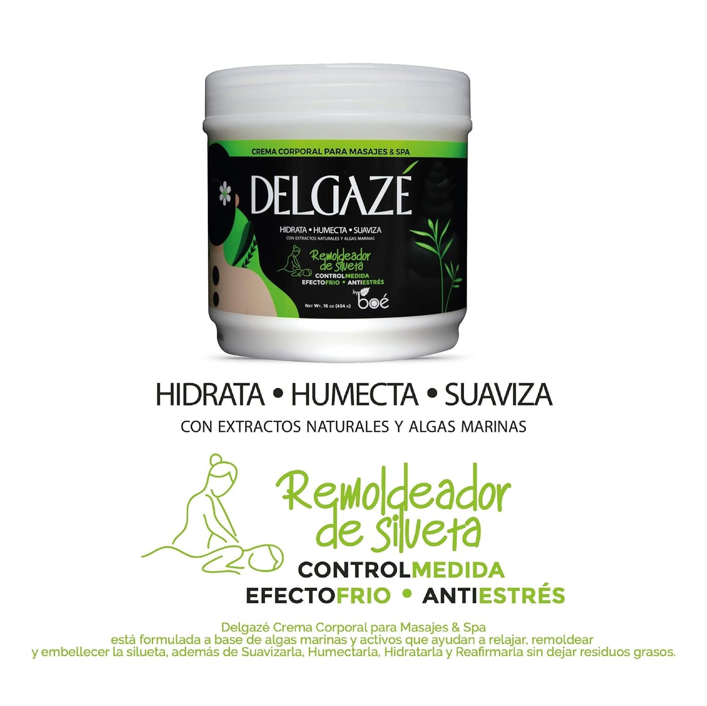 Delgazé Thermoactive Massage Cream with Seaweed – Firming & Hydrating Body Cream 16 oz