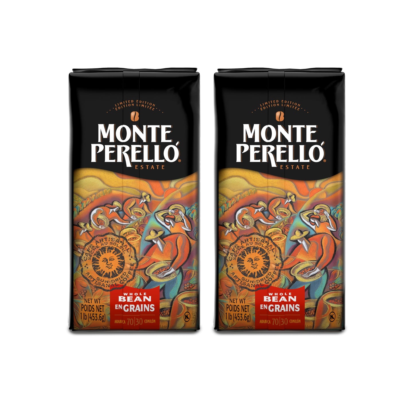 Monte Perelló, Bolsa de 16 oz, Café en Grano, Tueste Medio - Producto de República Dominicana (Paquete de 1) 