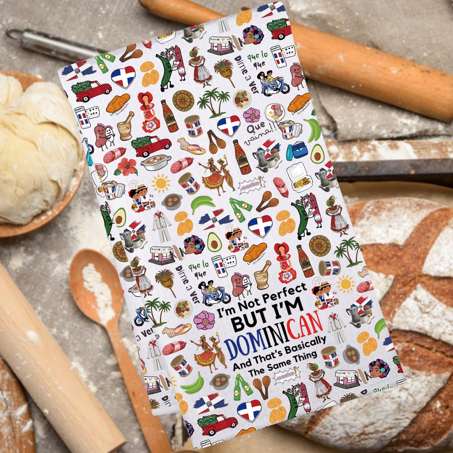 Toalla de cocina con la bandera de República Dominicana 