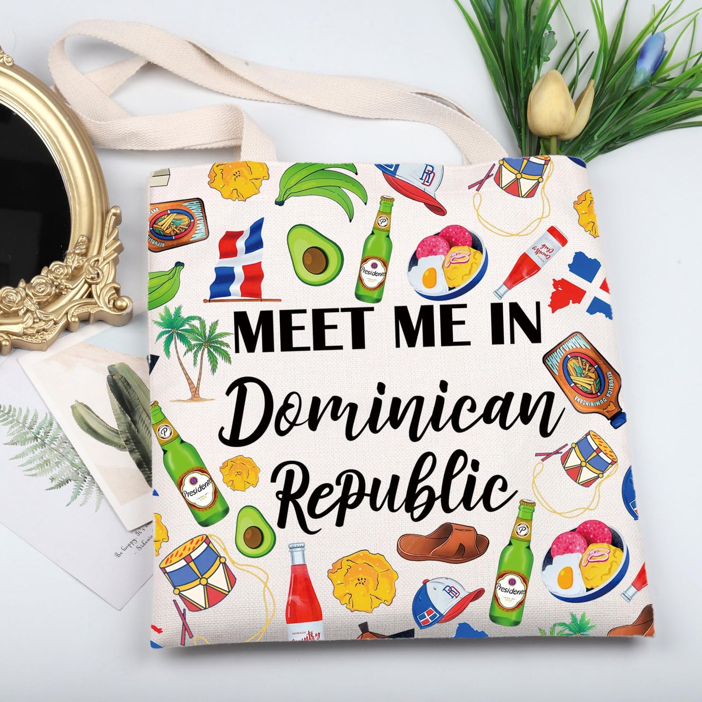 Bolsa de tela KUIYAI para vacaciones en República Dominicana, regalo de viaje a República Dominicana, regalo de recuerdo para escapadas, regalo para amantes de República Dominicana