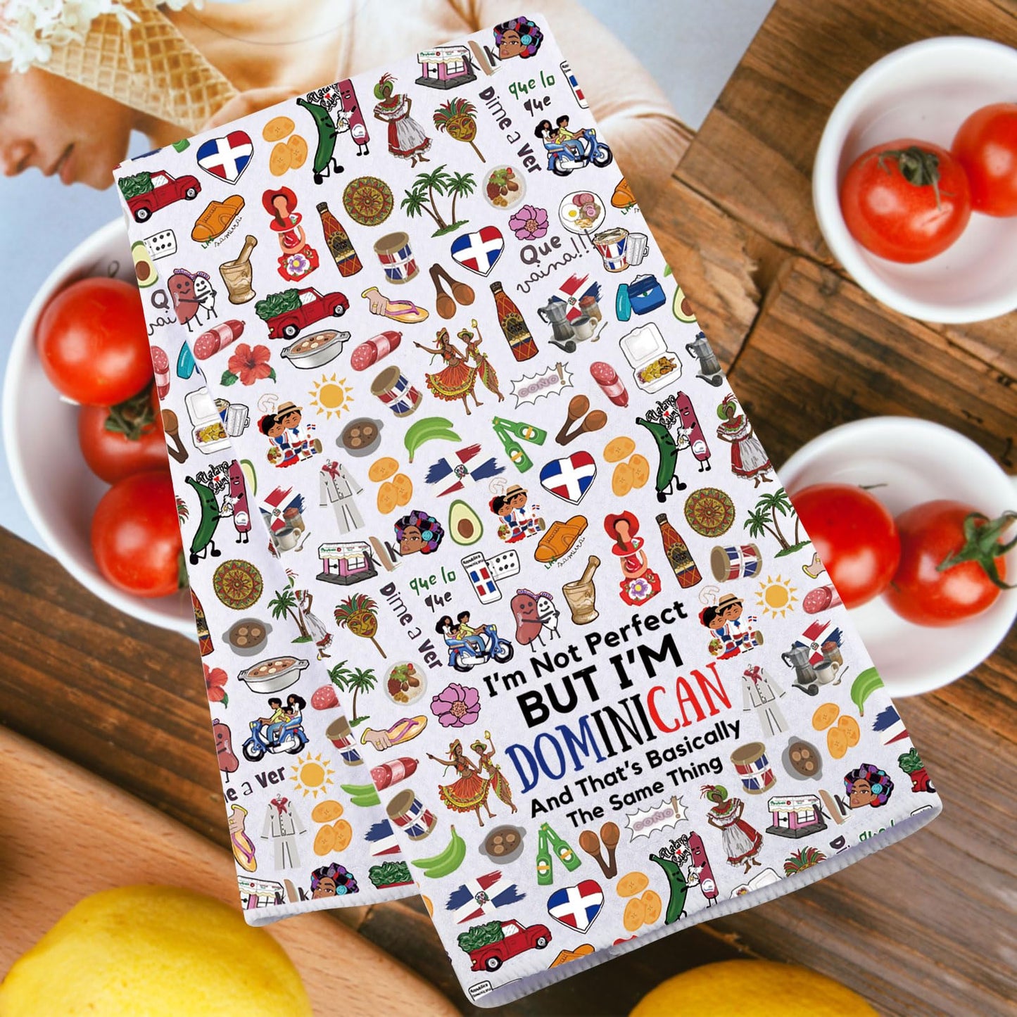 Toalla de cocina con la bandera de República Dominicana 