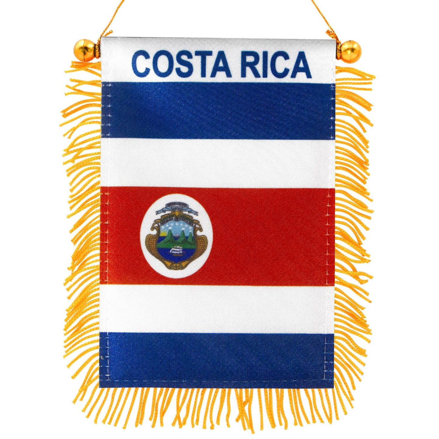 Bandera de República Dominicana para colgar en el coche (10 x 15 cm) – Decoración con flecos para ventanas y espejos 