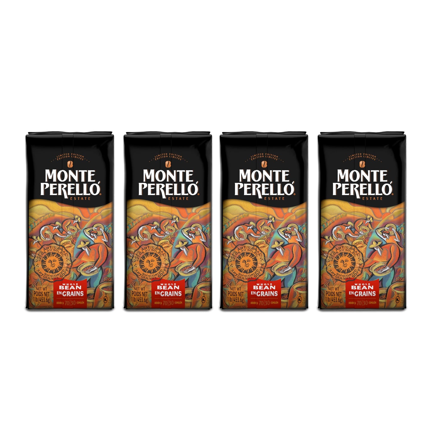 Monte Perelló, Bolsa de 16 oz, Café en Grano, Tueste Medio - Producto de República Dominicana (Paquete de 1) 