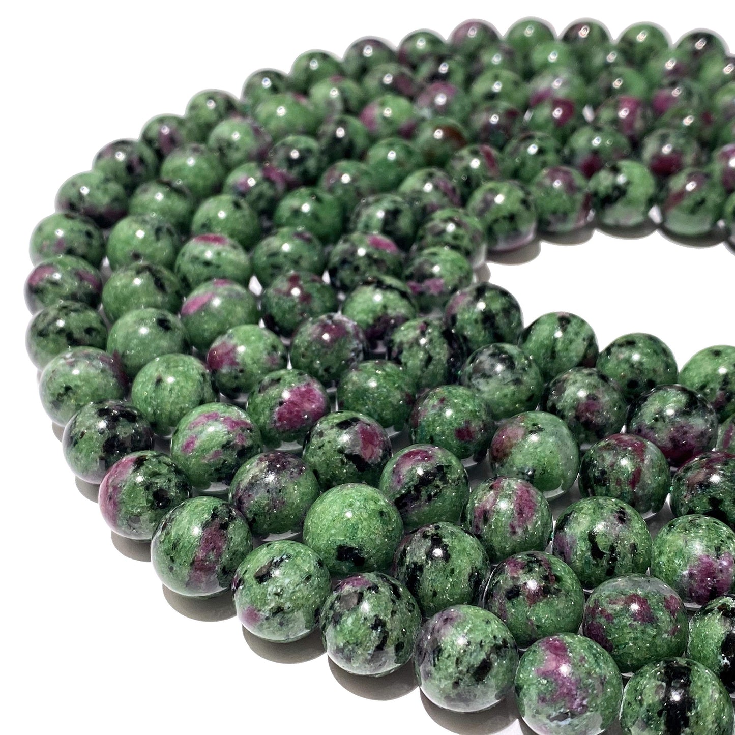 Cuentas sueltas de larimar Barahona de ABCGEMS, 10 mm, redondas y lisas, con inclusiones dendríticas negras, tira de 39 cm, agujero de 1 mm, República Dominicana, suministros para bisutería 