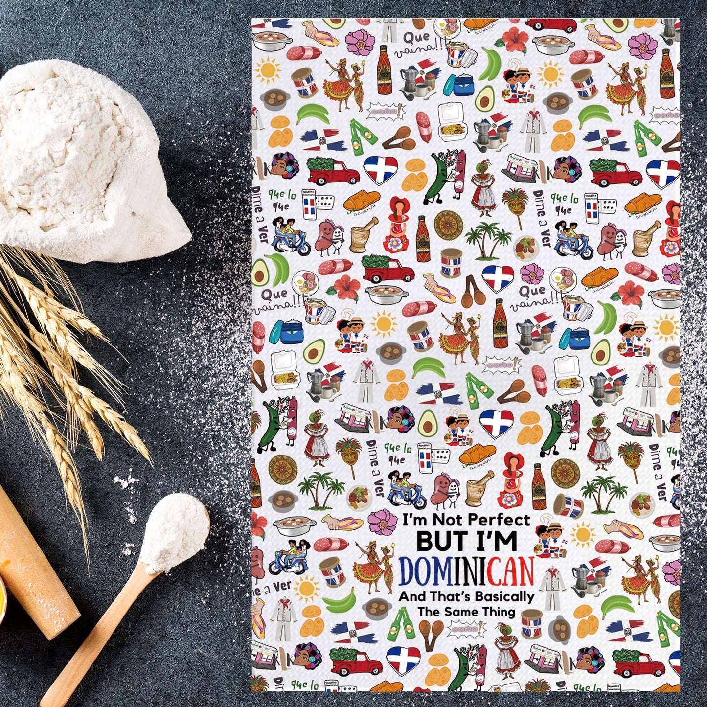 Toalla de cocina con la bandera de República Dominicana 