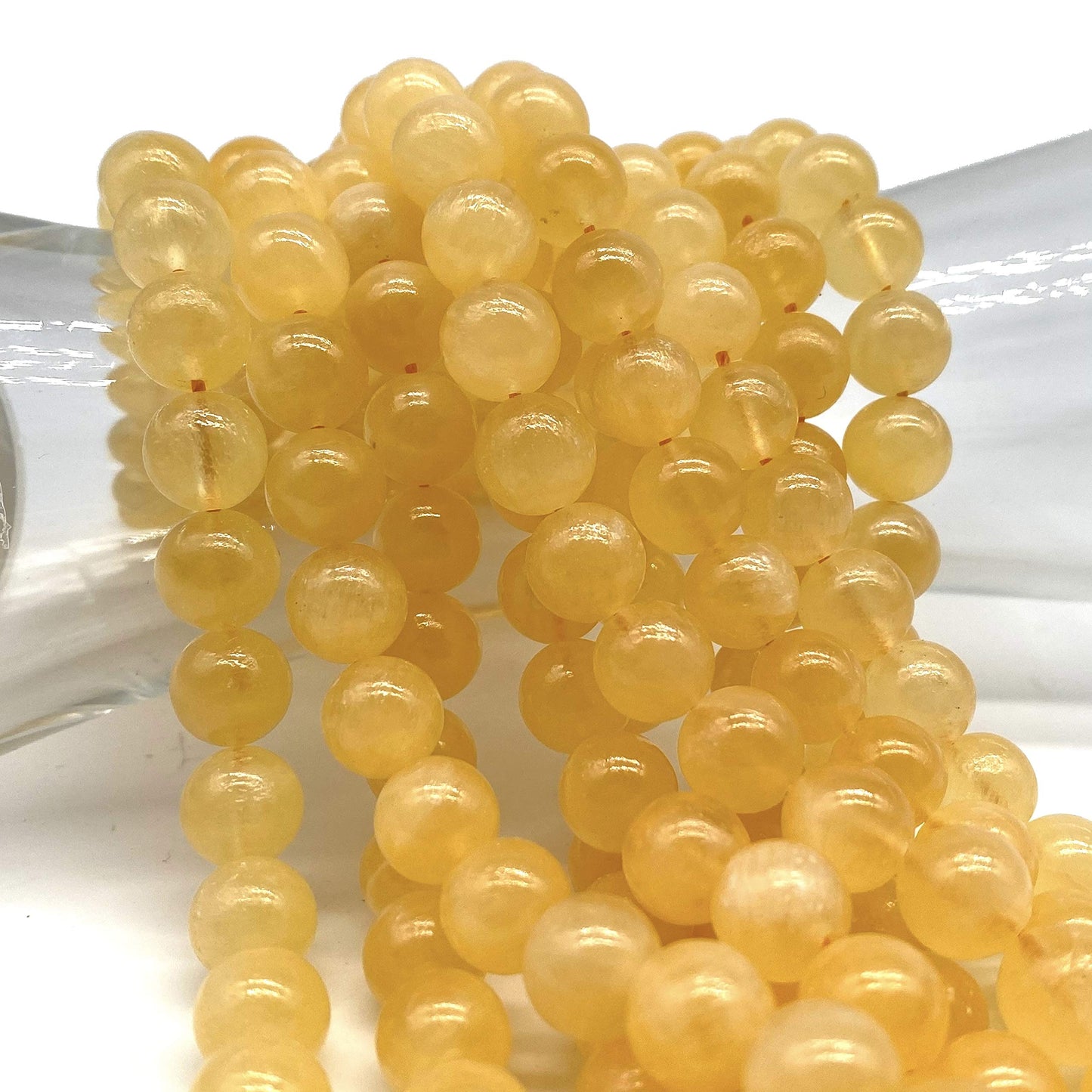 Cuentas sueltas de larimar Barahona de ABCGEMS, 10 mm, redondas y lisas, con inclusiones dendríticas negras, tira de 39 cm, agujero de 1 mm, República Dominicana, suministros para bisutería 