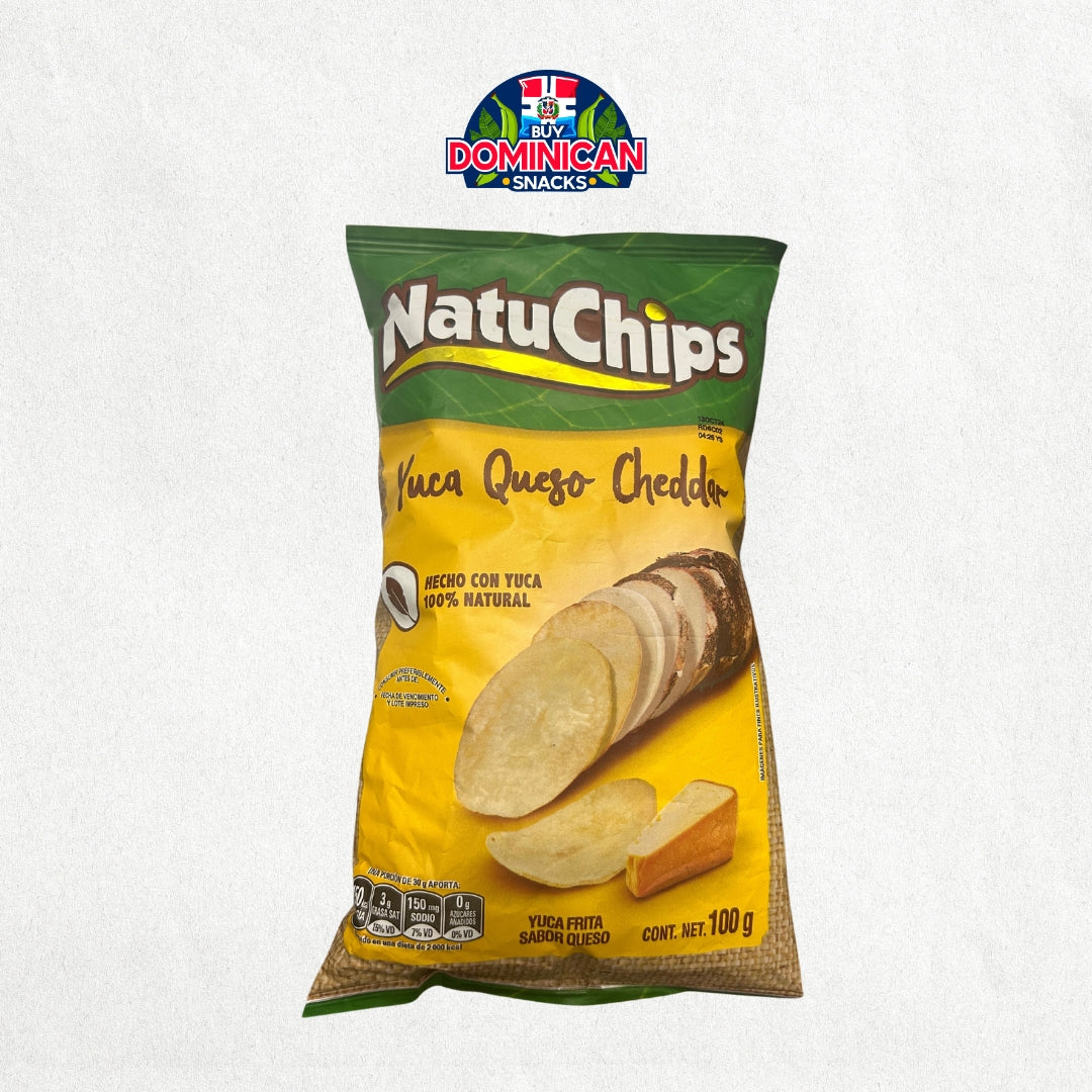 Natuchips Cassava Chips - Salted Yucca Chips with Cheese - 100% Natural Yuca Chips 100g