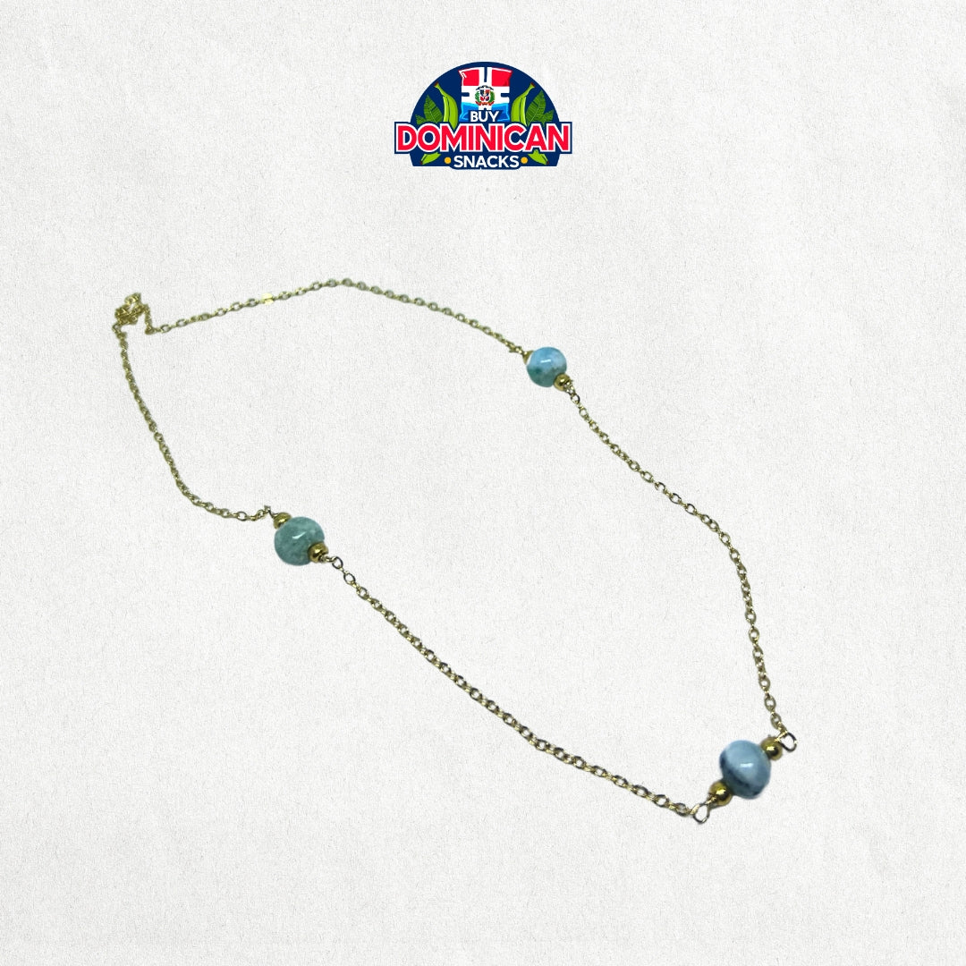 Amber or Larimar Necklace: Tailored Elegance with Dominican Charm!