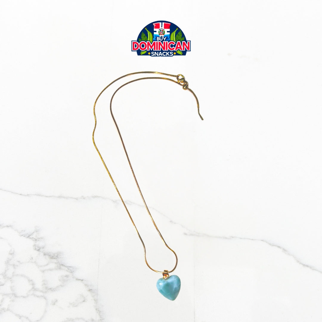 Larimar Heart Necklace: A Luxurious Touch of Dominican Serenity