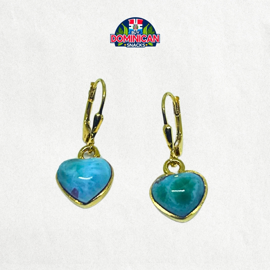 Heart-Shaped Larimar Earrings: A Touch of Dominican Elegance and Love